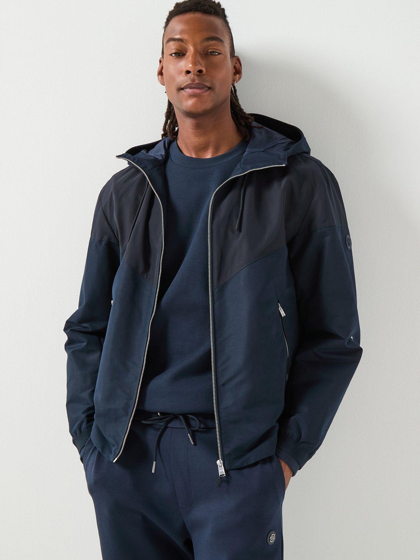 BOSS H-Cireno4 Nikel Logo Hooded Lightweight Jacket - Navy