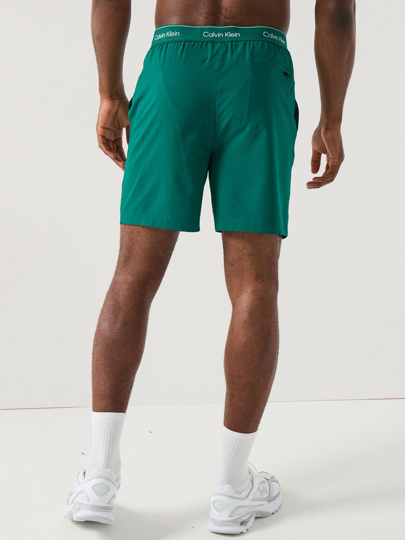 Image 2 of 6 of Calvin Klein Sport Ck Sport Icon Performance Woven Shorts - Green