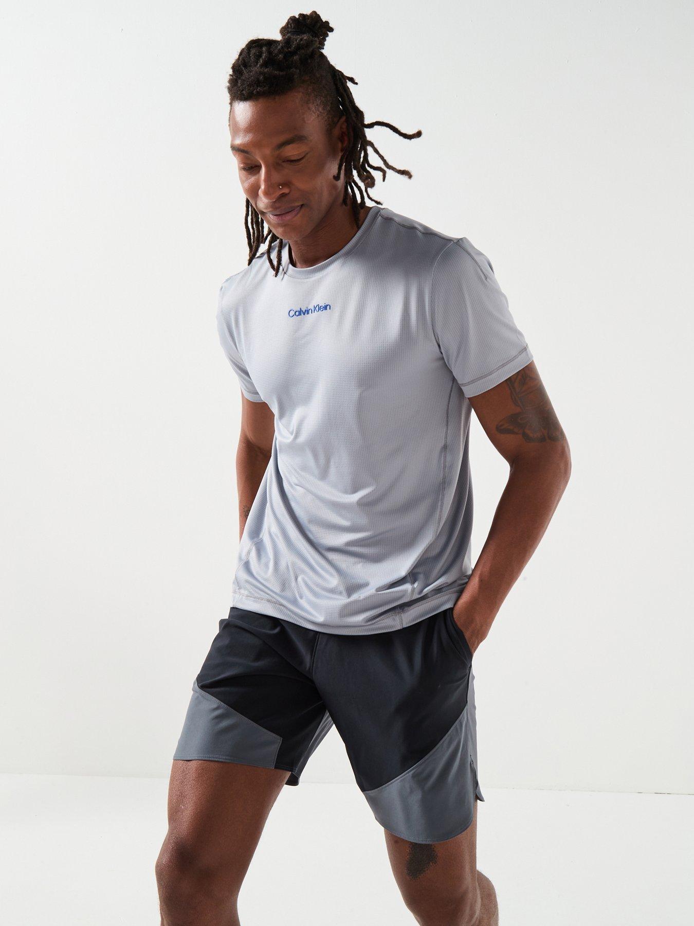  image of calvin-klein-sport-ck-icon-short-sleeve-performance-t-shirt-grey