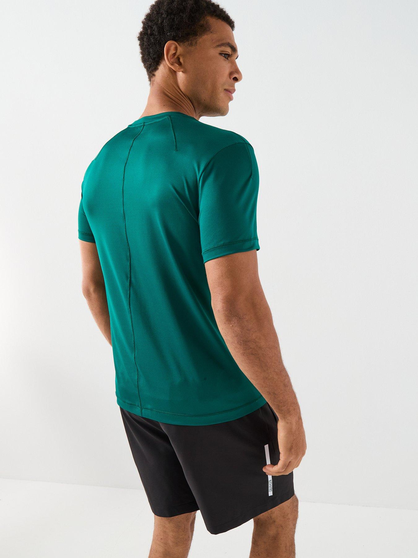 Image 2 of 5 of Calvin Klein Sport Ck Icon Short Sleeve Performance T-Shirt - Green