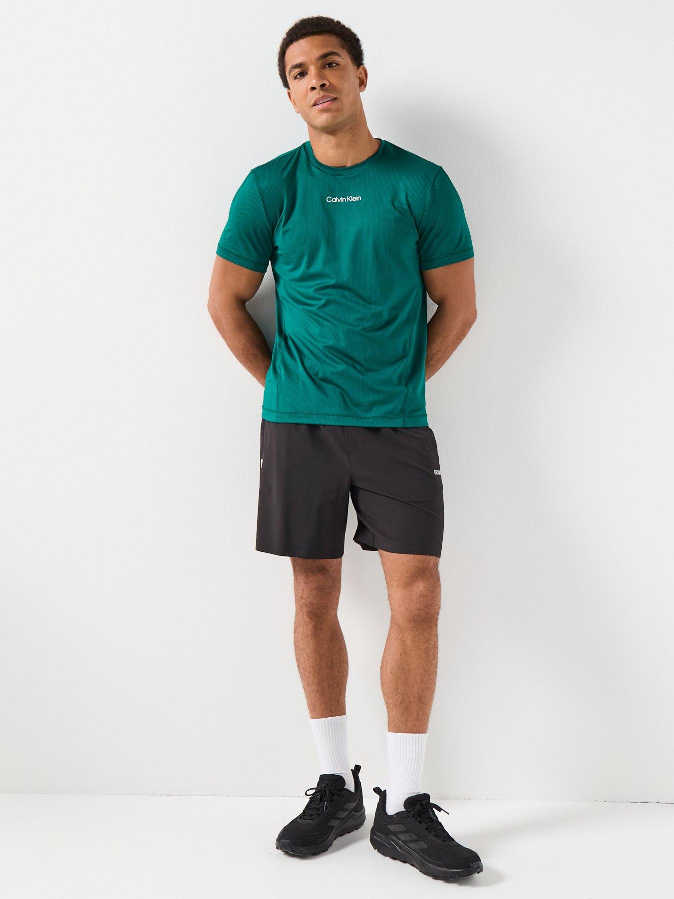 Image 3 of 5 of Calvin Klein Sport Ck Icon Short Sleeve Performance T-Shirt - Green