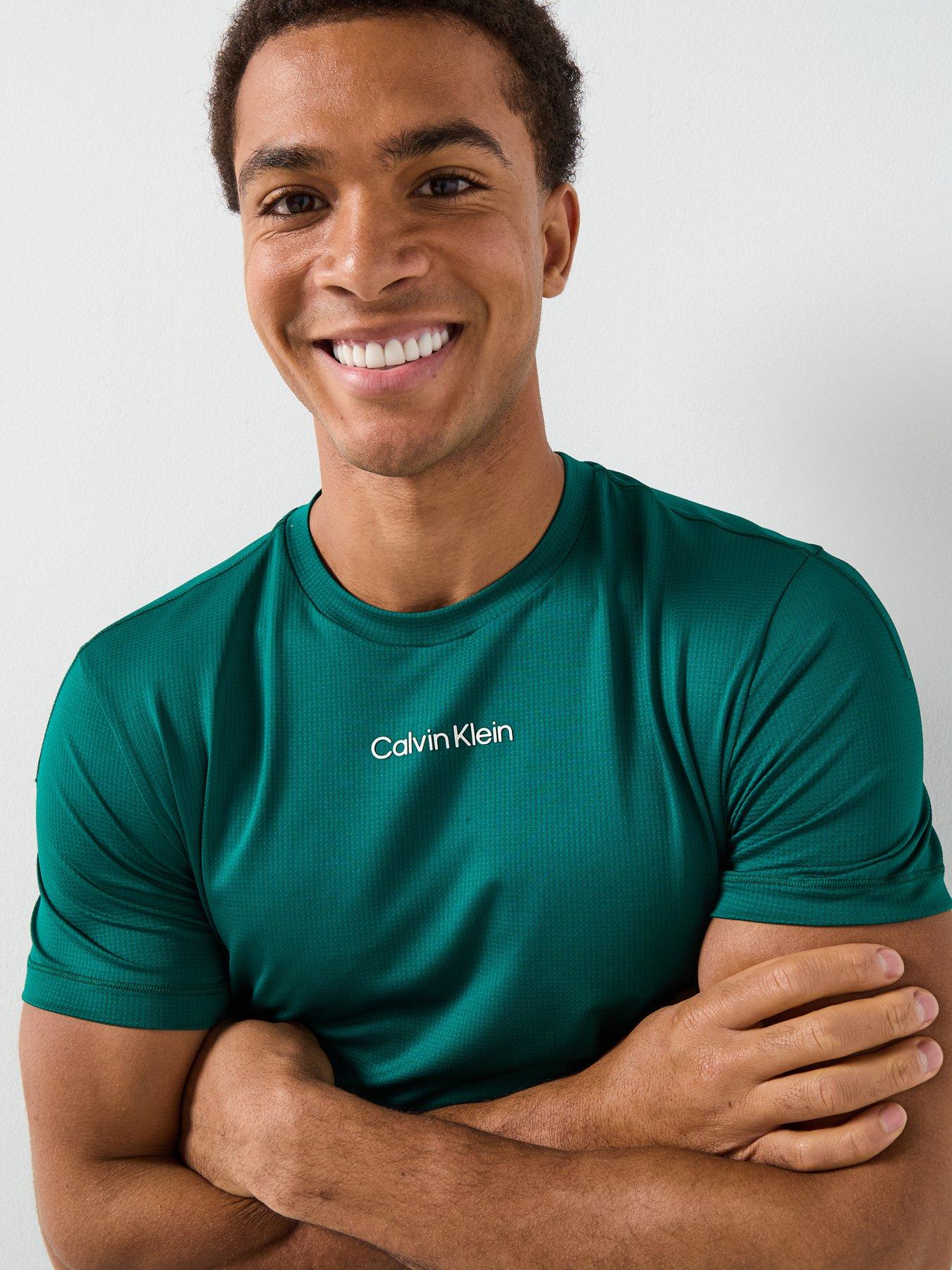 Image 4 of 5 of Calvin Klein Sport Ck Icon Short Sleeve Performance T-Shirt - Green