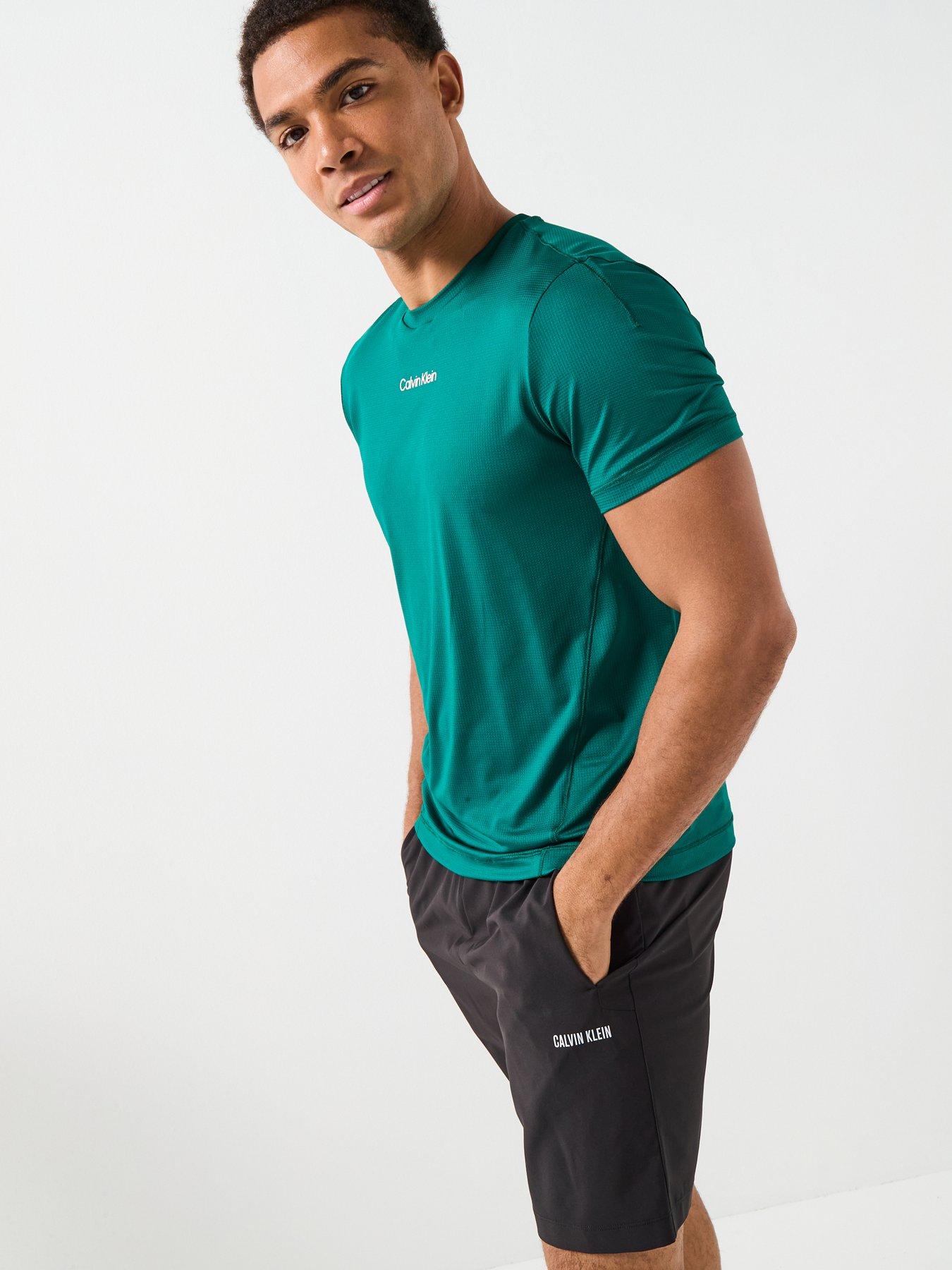 Image 5 of 5 of Calvin Klein Sport Ck Icon Short Sleeve Performance T-Shirt - Green