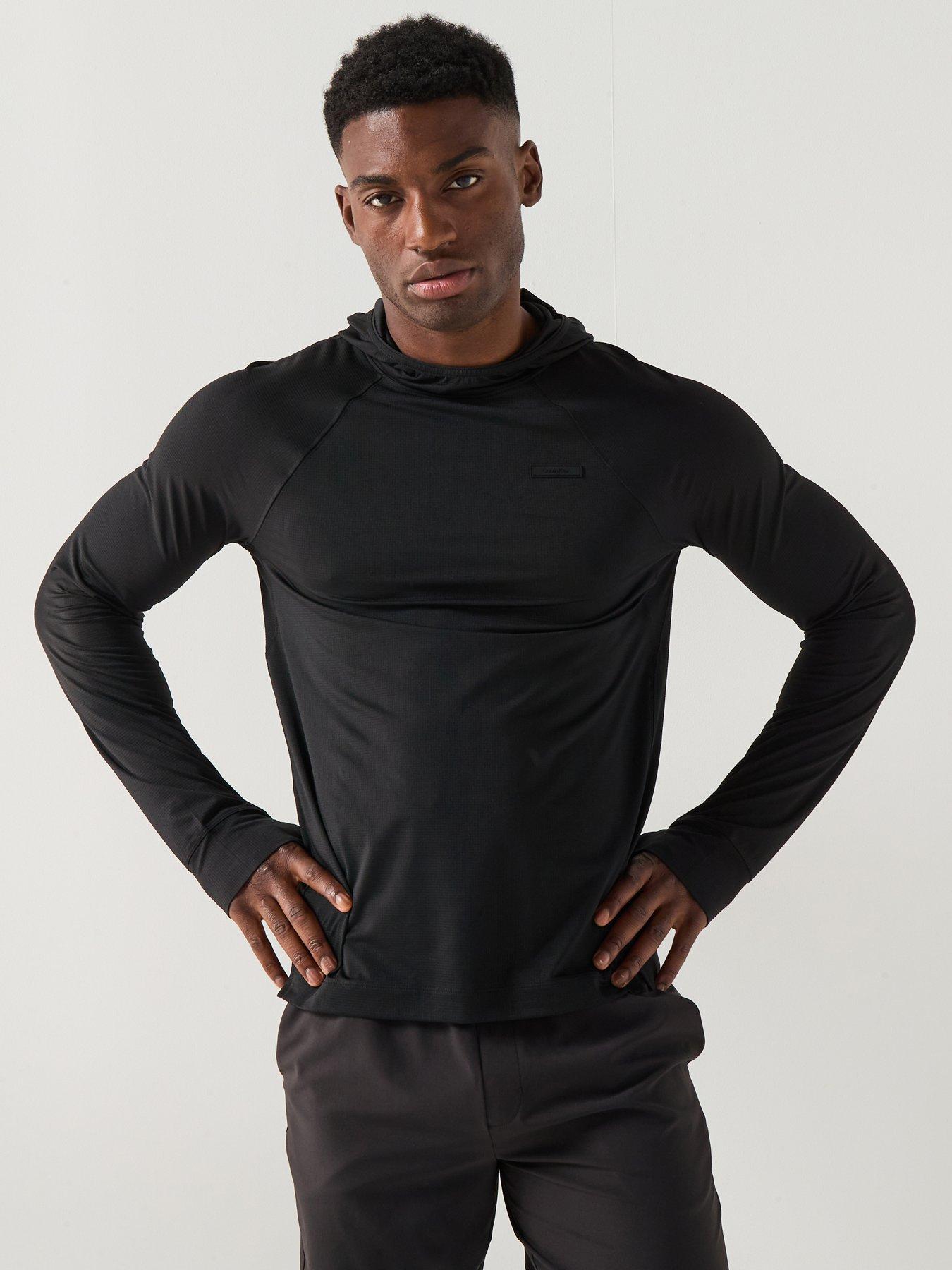 Image 1 of 6 of Calvin Klein Sport Ck Commuter Performance Long Sleeve T-Shirt - Black
