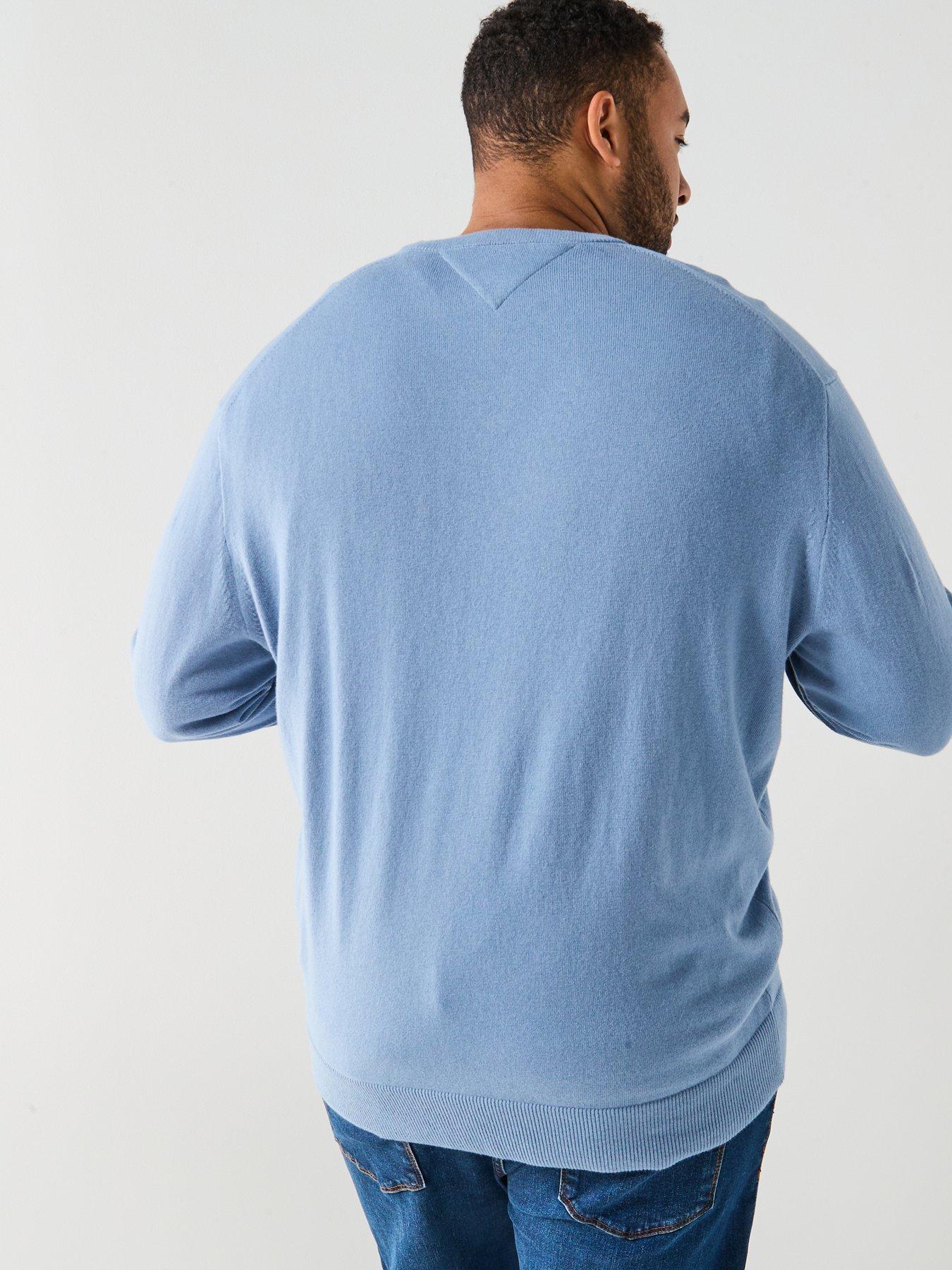 Image 2 of 6 of Tommy Hilfiger Big &amp; Tall Cotton Crew Neck Knitted Jumper - Blue