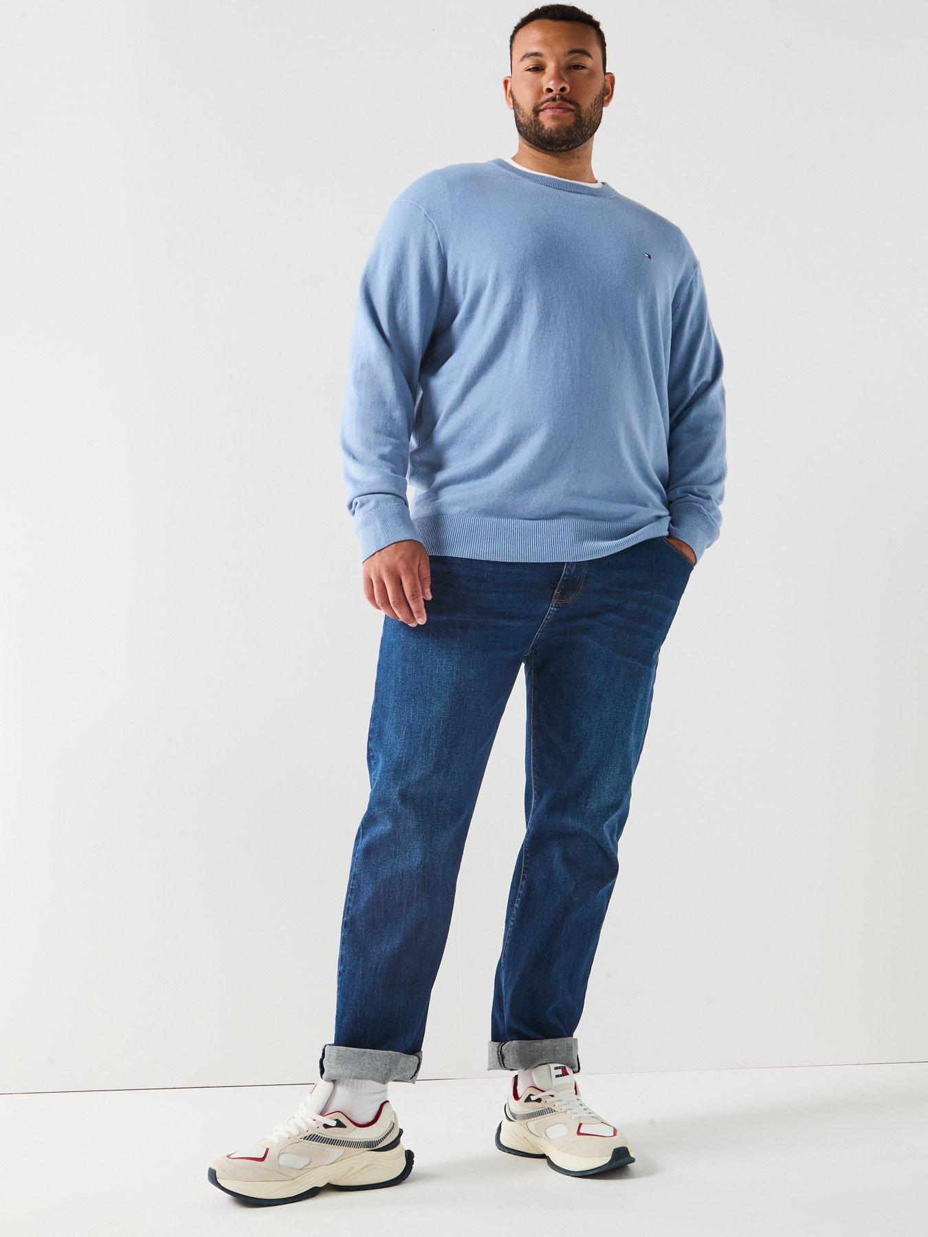 Image 3 of 6 of Tommy Hilfiger Big &amp; Tall Cotton Crew Neck Knitted Jumper - Blue