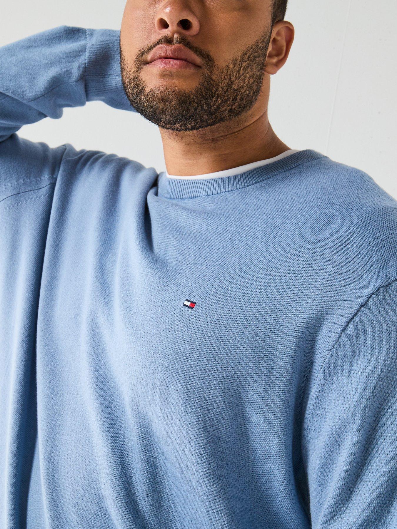 Image 4 of 6 of Tommy Hilfiger Big &amp; Tall Cotton Crew Neck Knitted Jumper - Blue