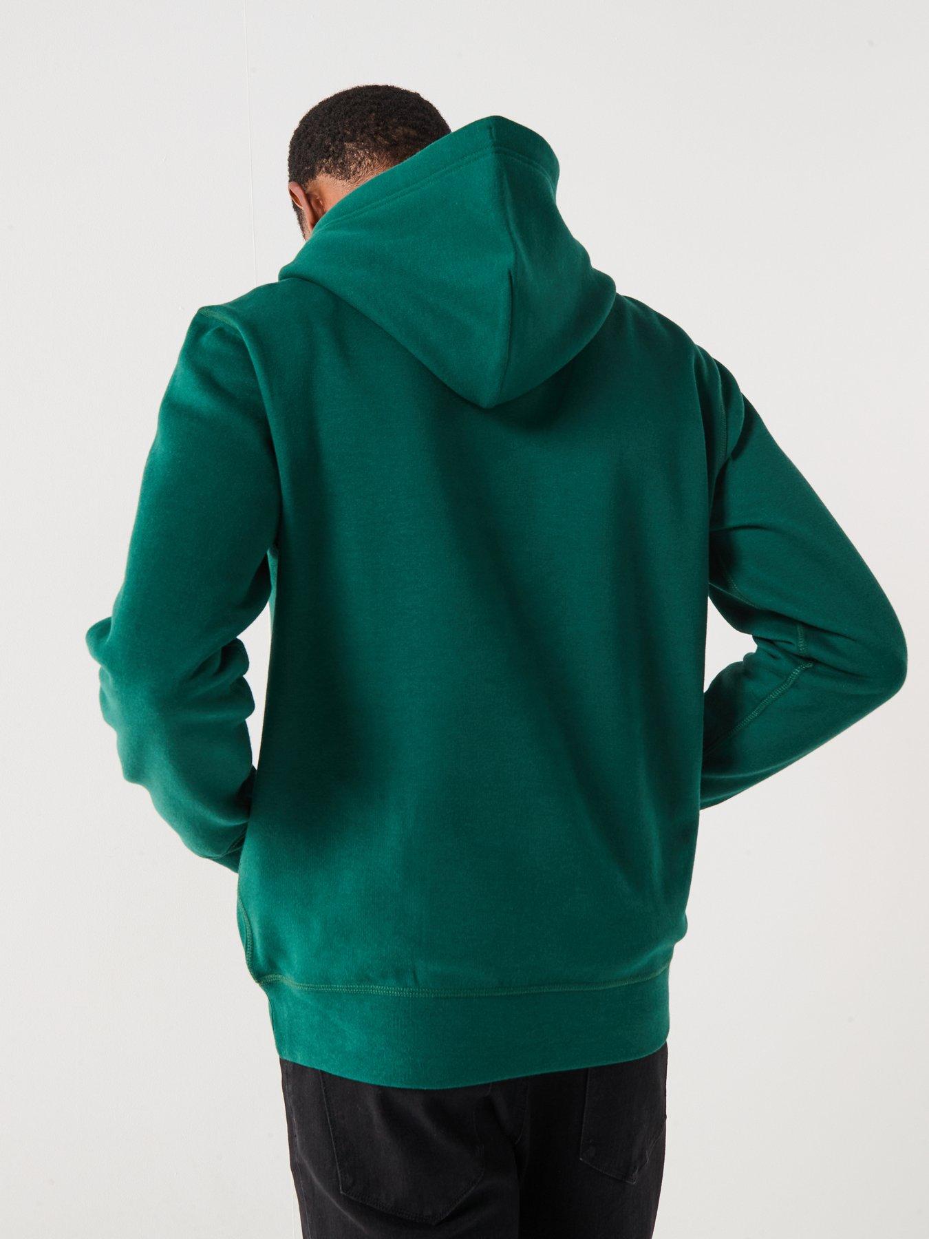 Image 2 of 6 of Tommy Hilfiger Regular Fit Essential Fleece Overhead Hoodie - Dark Green