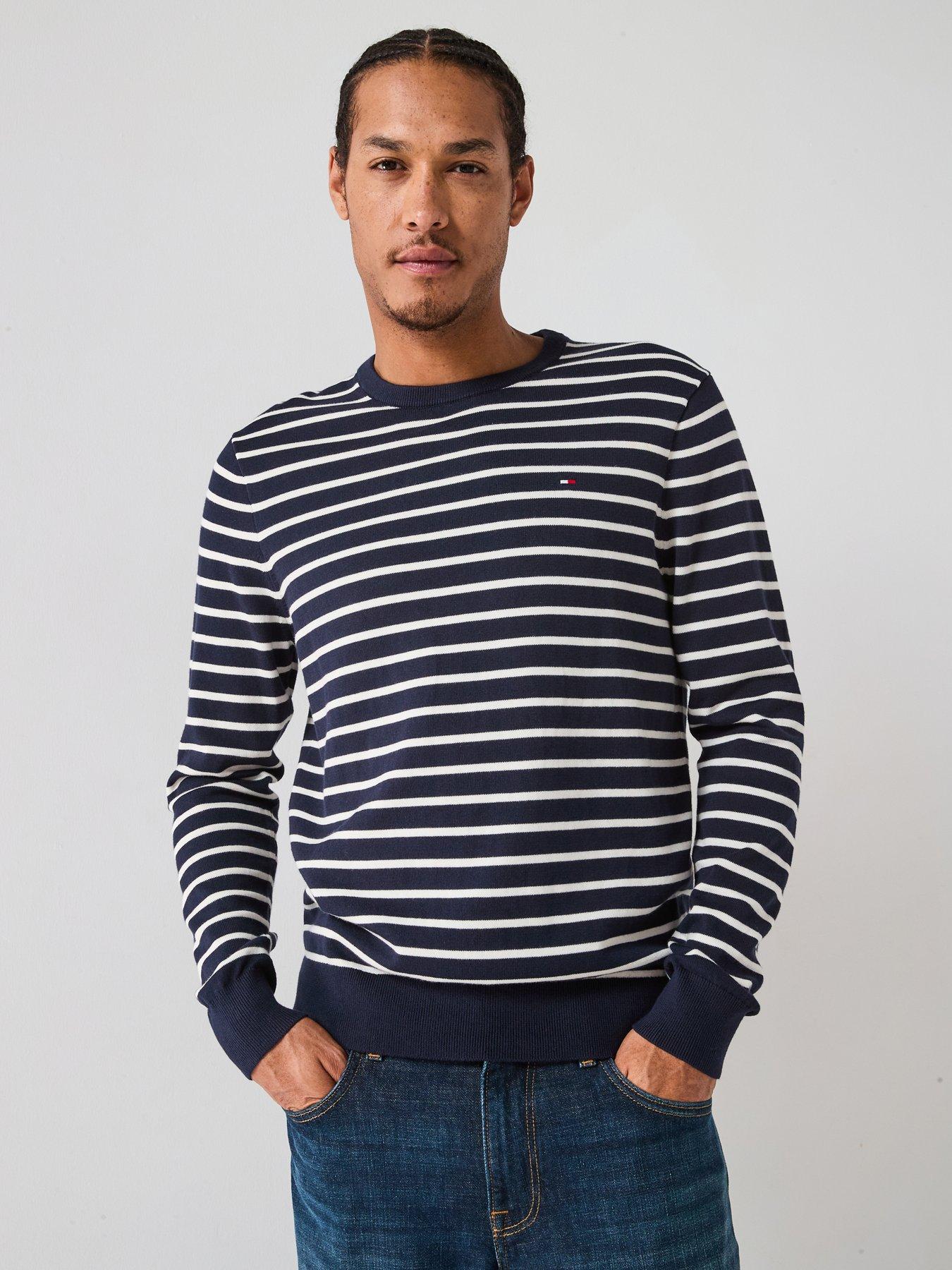 undefined Essential Cotton Crew Neck Knitted Jumper - Navy