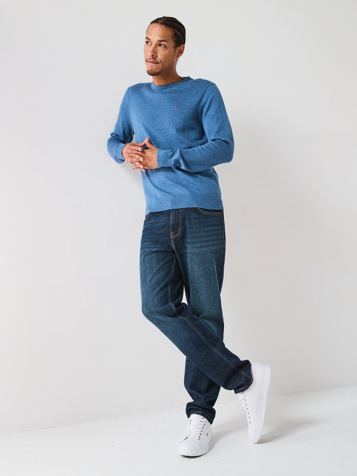 Image 3 of 4 of Tommy Hilfiger Essential Cotton Crew Neck Knitted Jumper - Blue