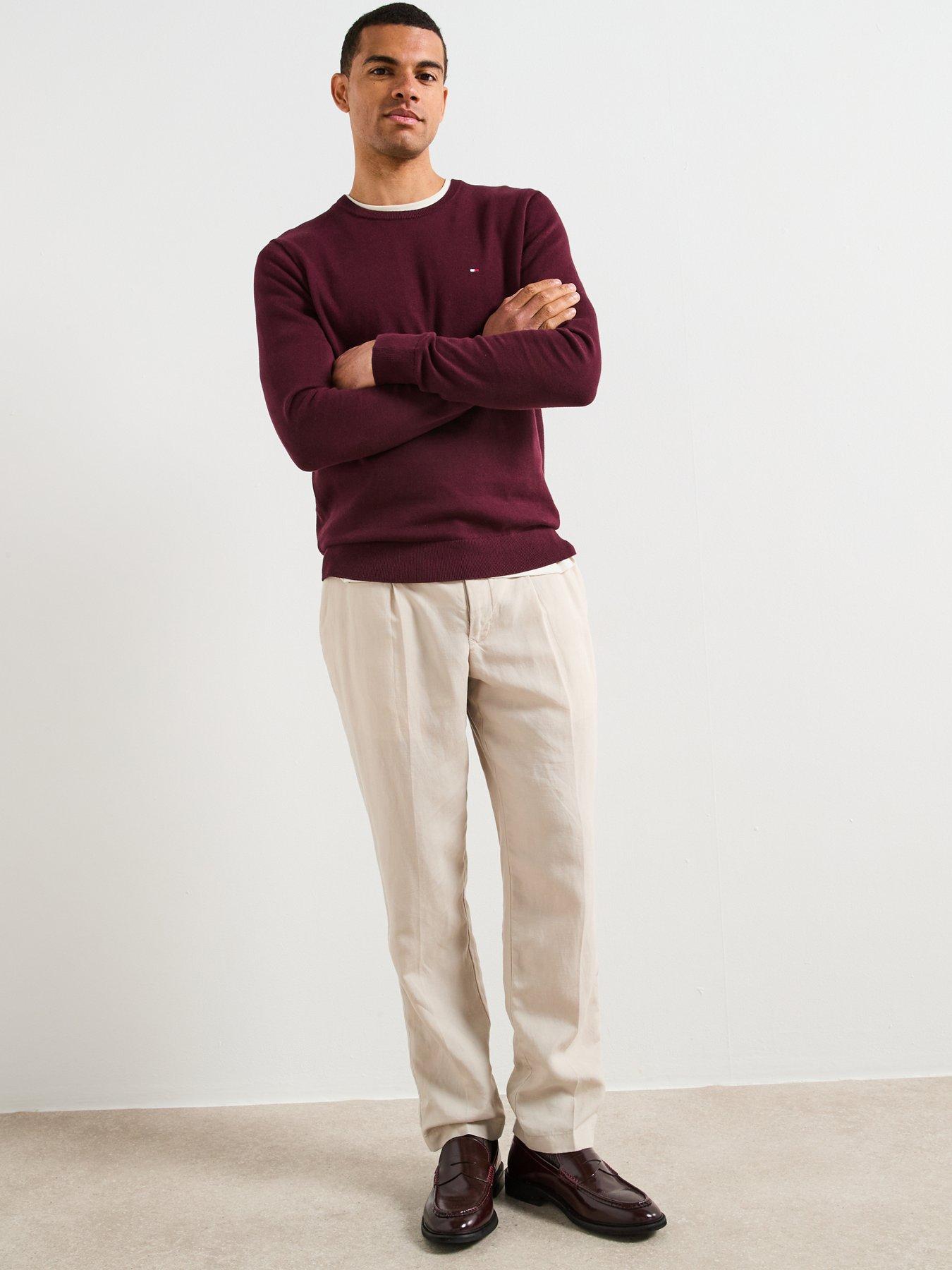 Image 3 of 6 of Tommy Hilfiger Essential Cotton Crew Neck Knitted Jumper - Dark Red