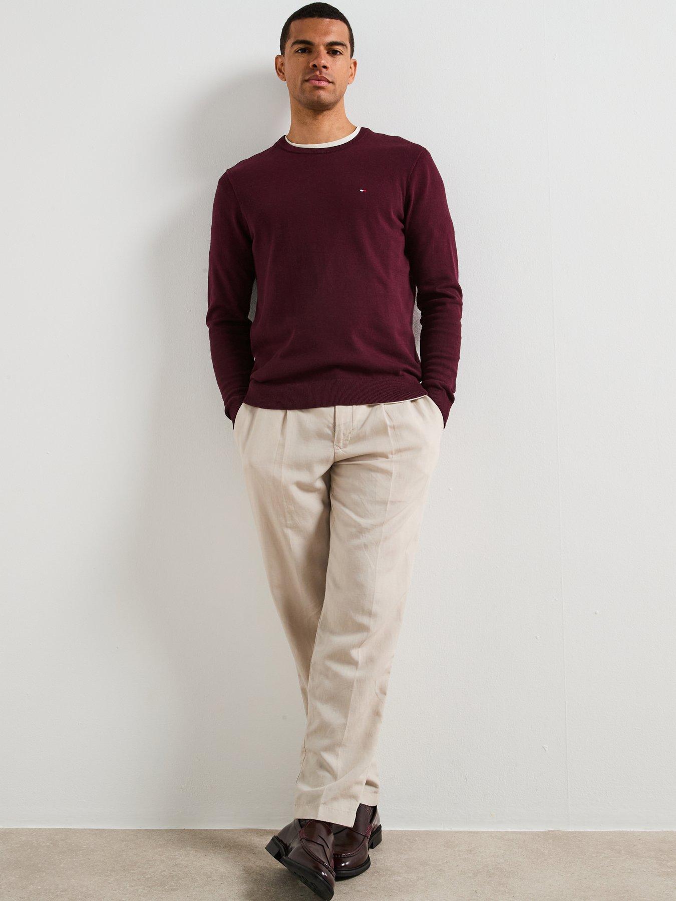 Image 4 of 6 of Tommy Hilfiger Essential Cotton Crew Neck Knitted Jumper - Dark Red