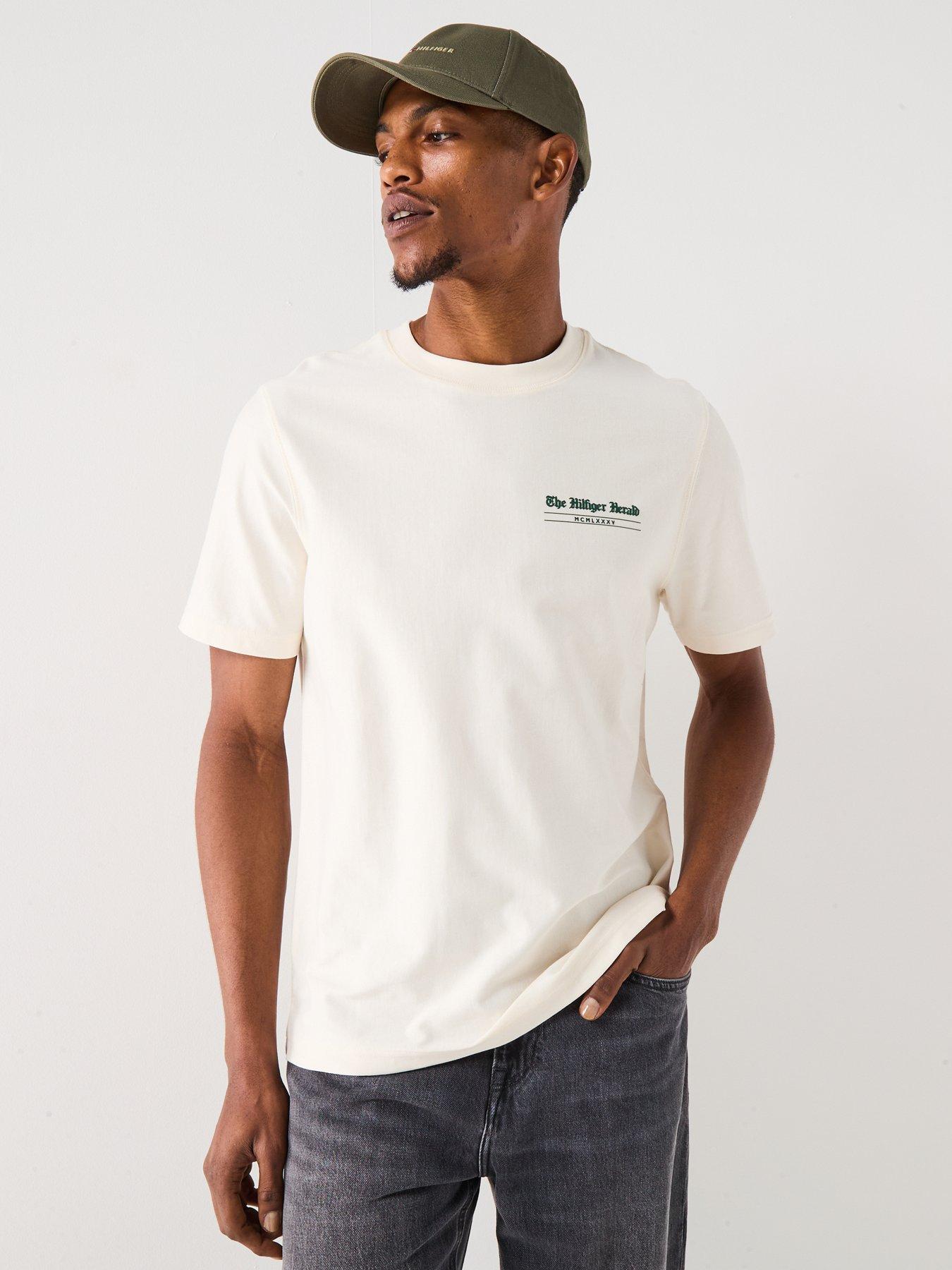 Image 2 of 6 of Tommy Hilfiger Herald Back Print Graphic T-Shirt - Off White