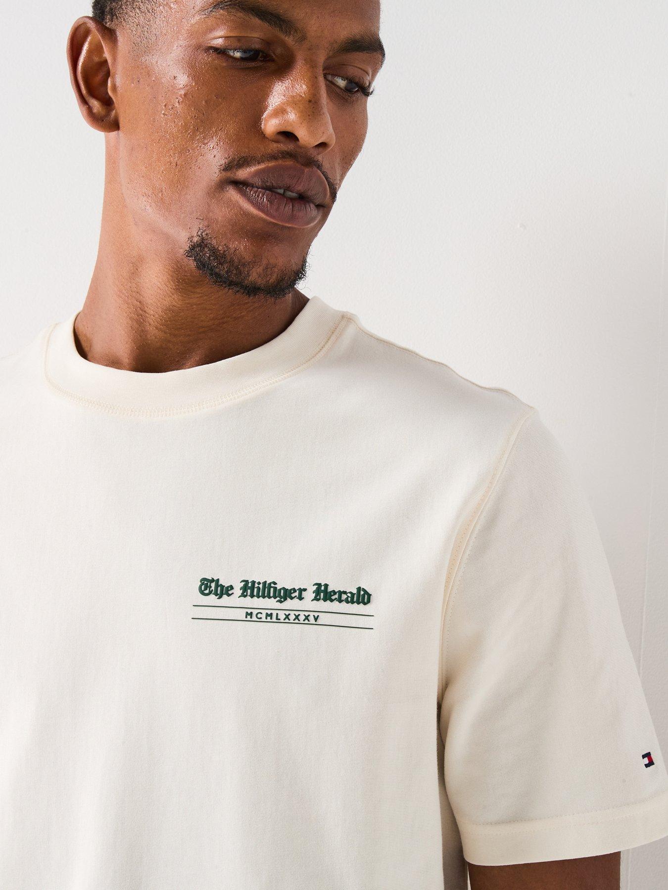 Image 4 of 6 of Tommy Hilfiger Herald Back Print Graphic T-Shirt - Off White