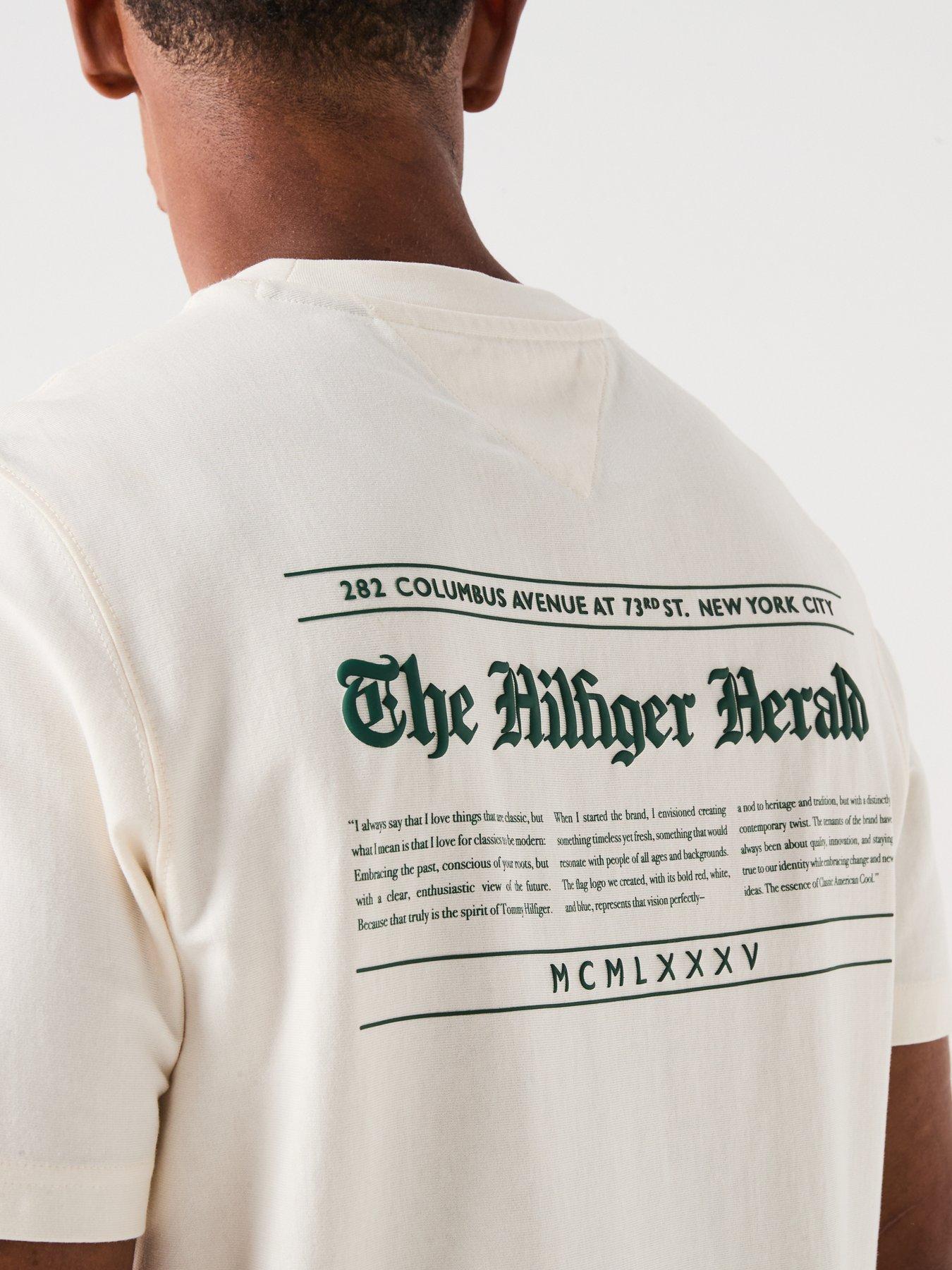 Image 5 of 6 of Tommy Hilfiger Herald Back Print Graphic T-Shirt - Off White