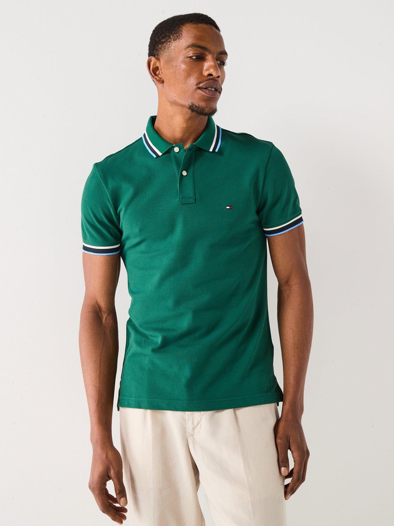 undefined Cuff Interest Slim Fit Polo Shirt - Dark Green