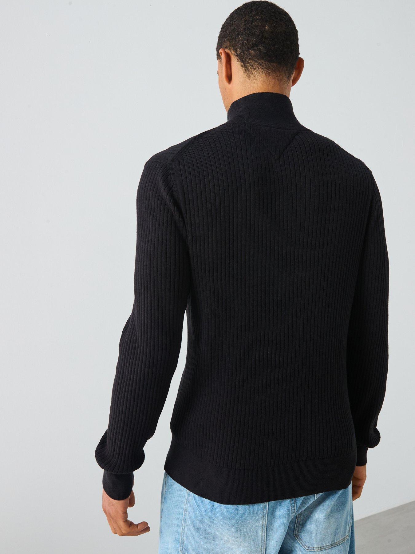 Image 2 of 5 of Tommy Hilfiger Pima Cotton Cash Structure 1/4 Zip Knitted Jumper - Black