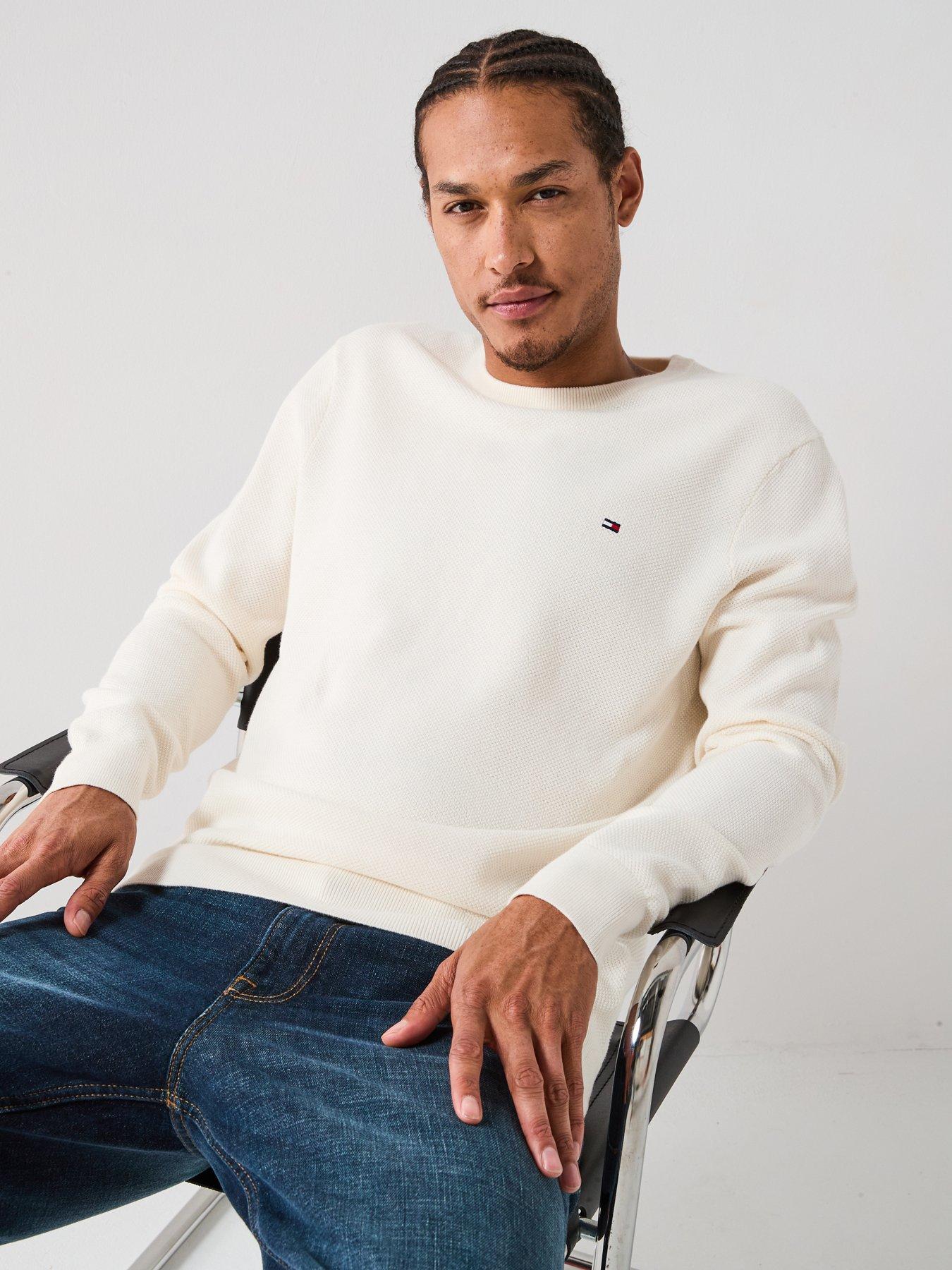 undefined Essential Structure Crew Neck Knitted Jumper - Off White