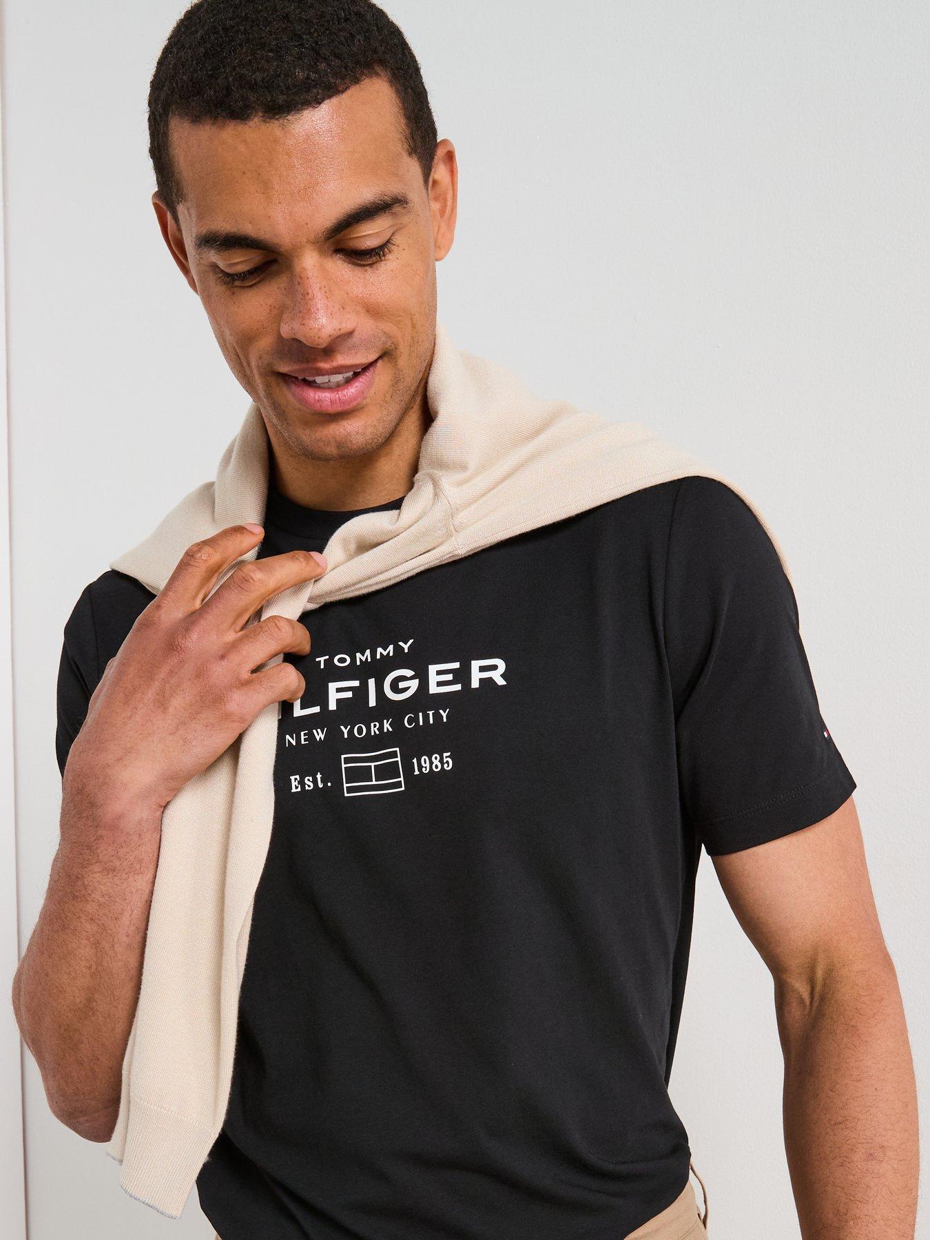 Image 6 of 6 of Tommy Hilfiger Stack Graphic Logo T-Shirt - Black