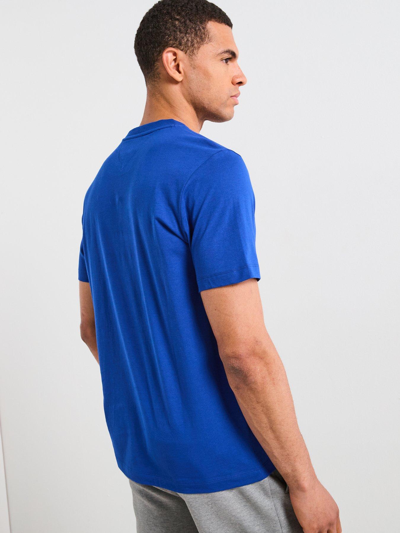 Image 2 of 6 of Tommy Hilfiger Stack Graphic Logo T-Shirt - Bright Blue