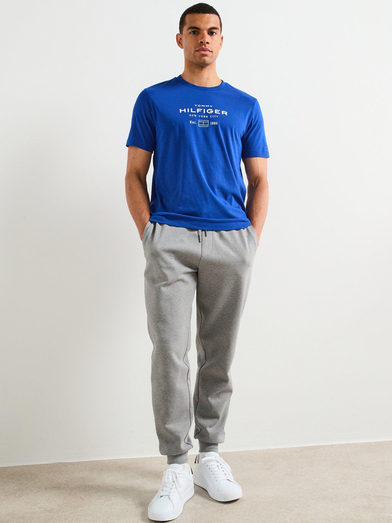Image 3 of 6 of Tommy Hilfiger Stack Graphic Logo T-Shirt - Bright Blue
