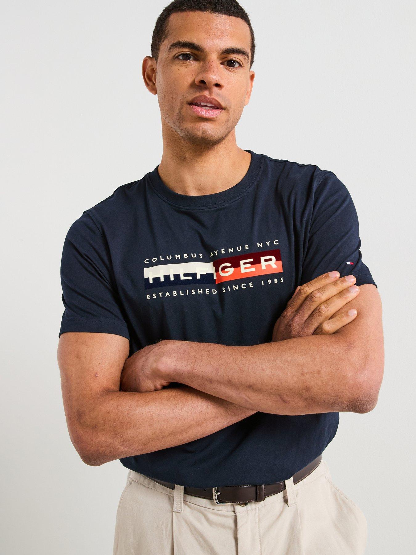 undefined Colour Block Graphic Logo T-Shirt - Navy