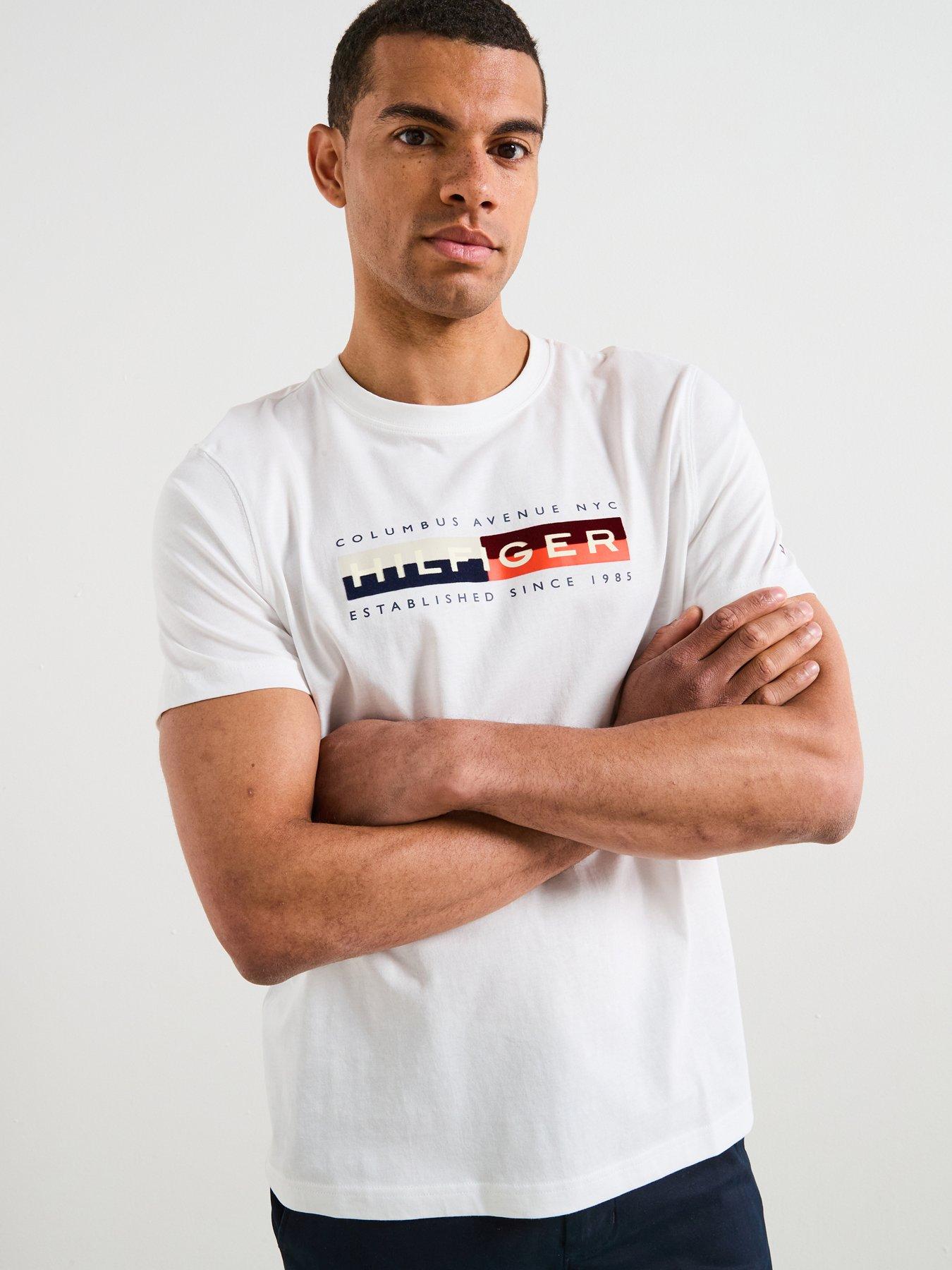 undefined Th Colour Block Graphic Logo T-Shirt - White