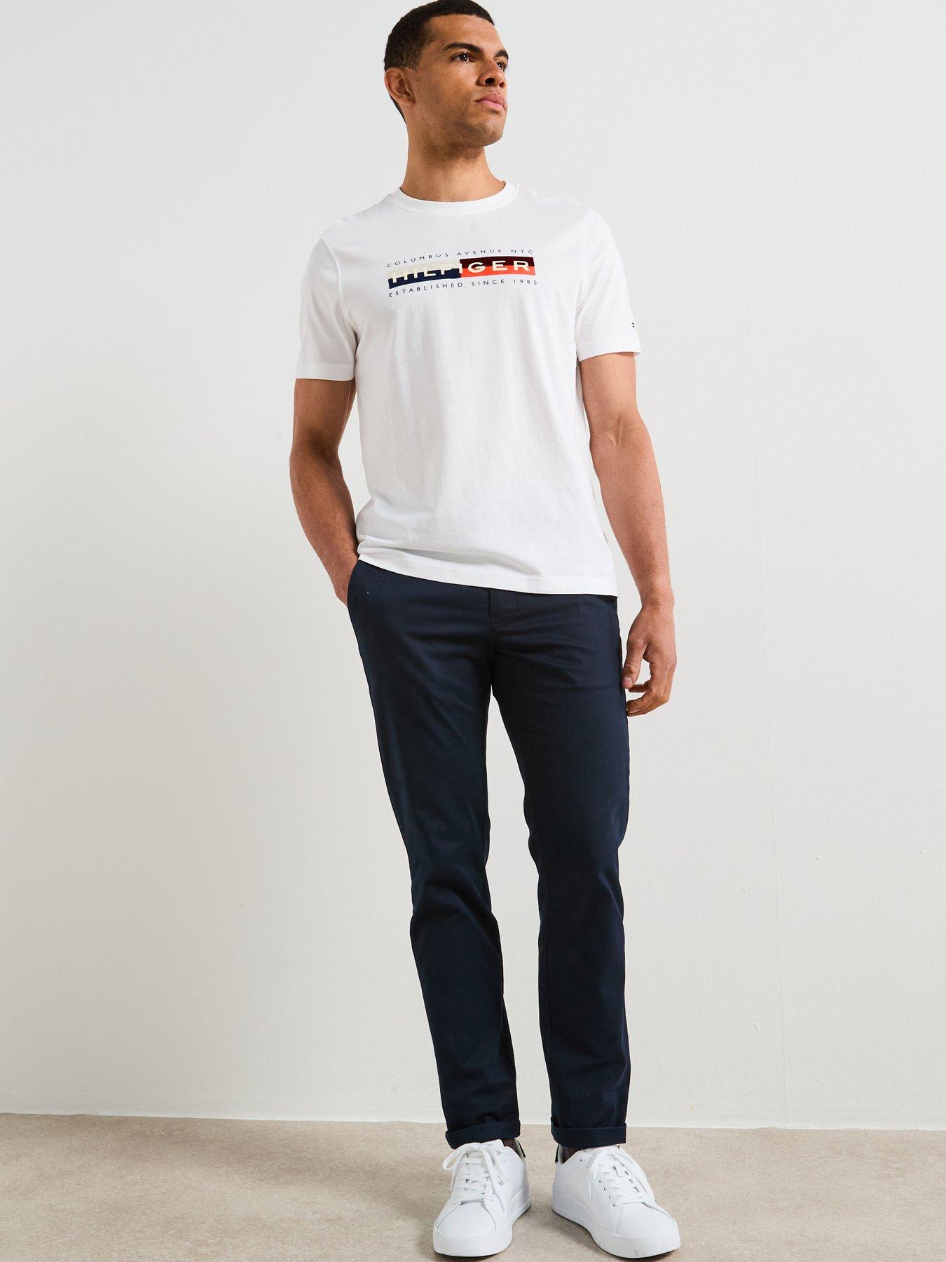 Image 3 of 4 of Tommy Hilfiger Th Colour Block Graphic Logo T-Shirt - White