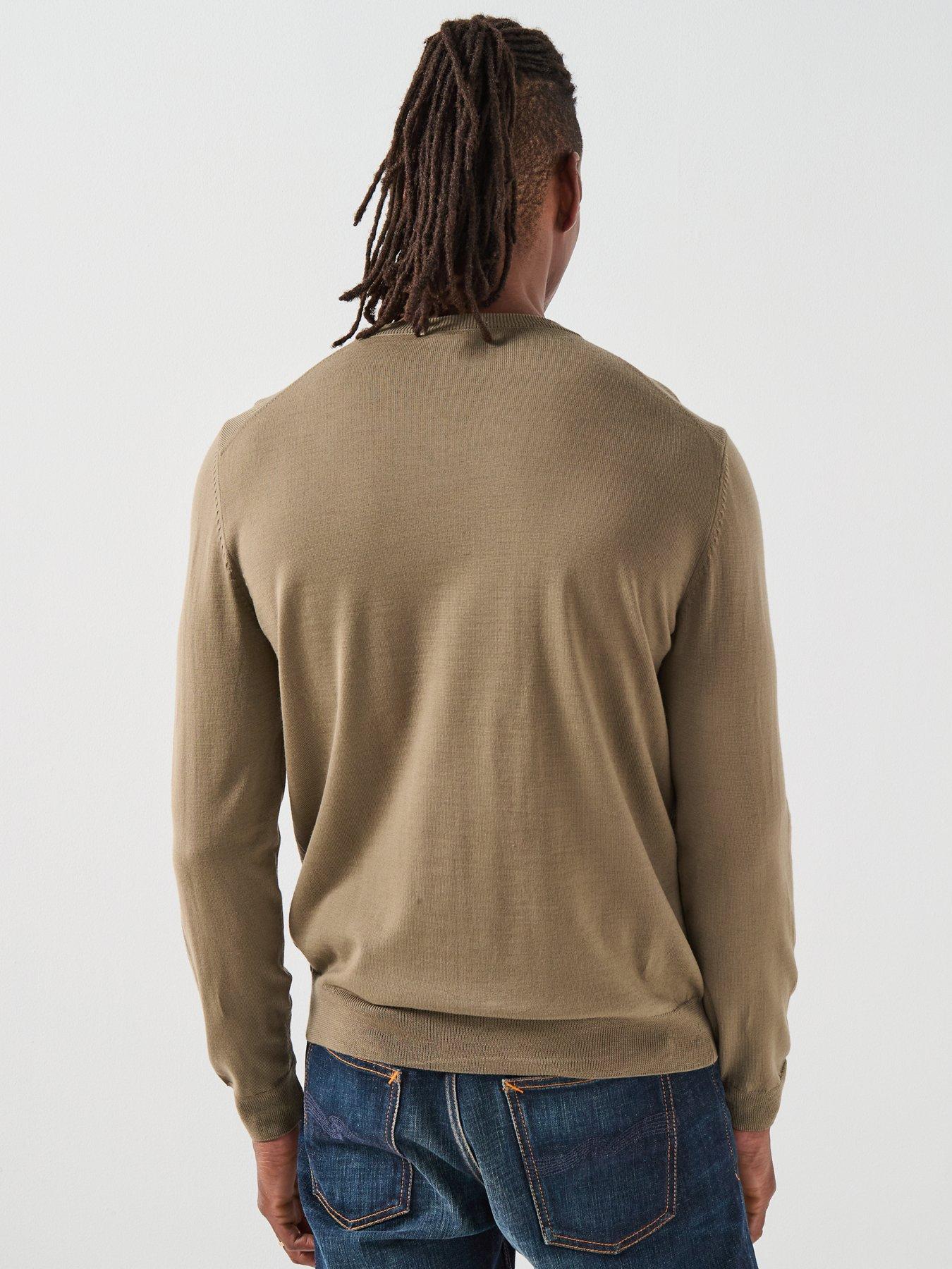 stillFront image of boss-baram-l-regular-fit-v-neck-wool-knitted-jumper-brown