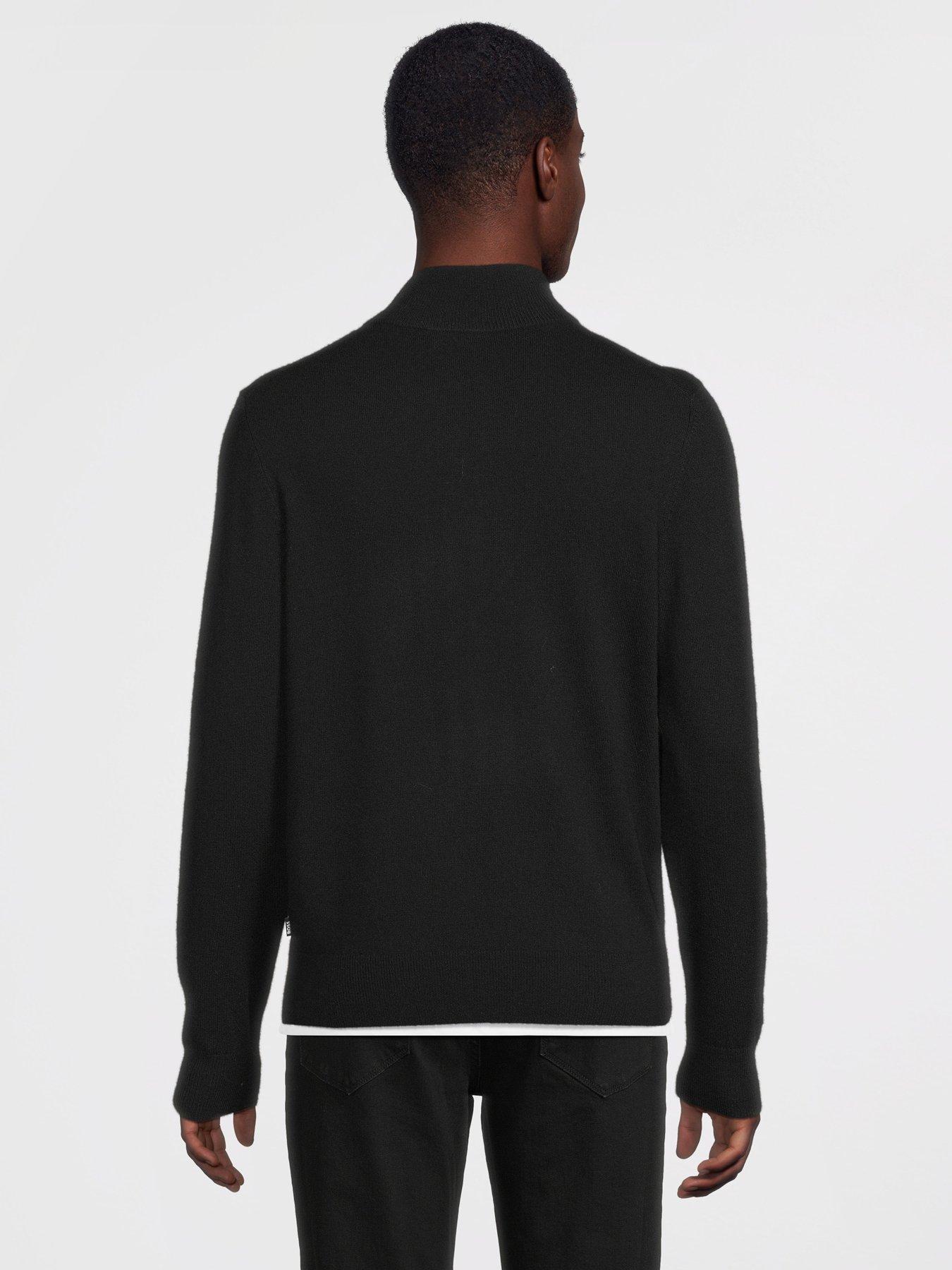 Image 2 of 5 of BOSS H-Hemarlo Regular Fit 1/4 Zip Knitted Jumper - Black