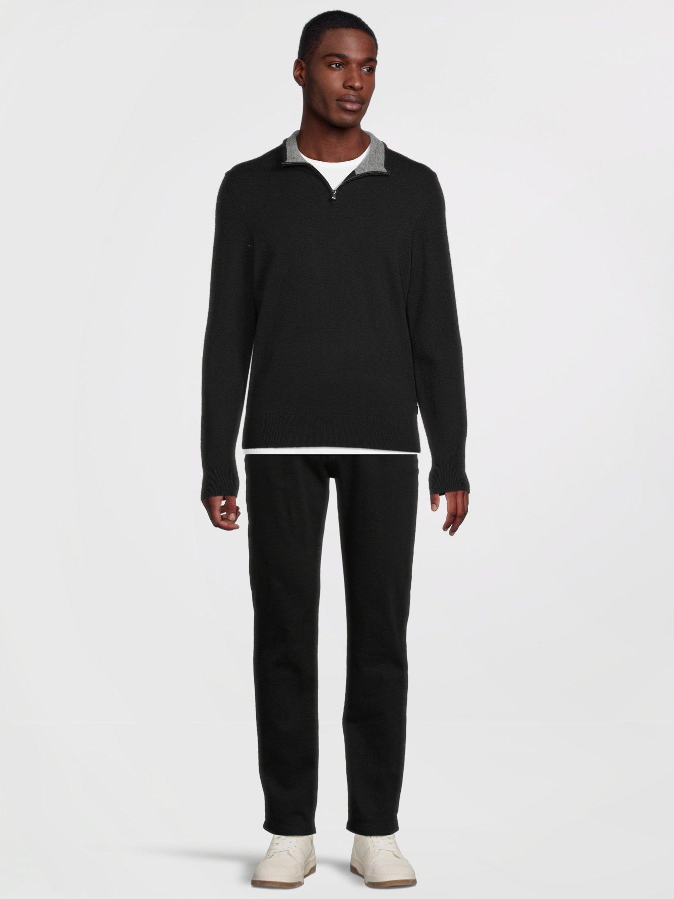 Image 3 of 5 of BOSS H-Hemarlo Regular Fit 1/4 Zip Knitted Jumper - Black