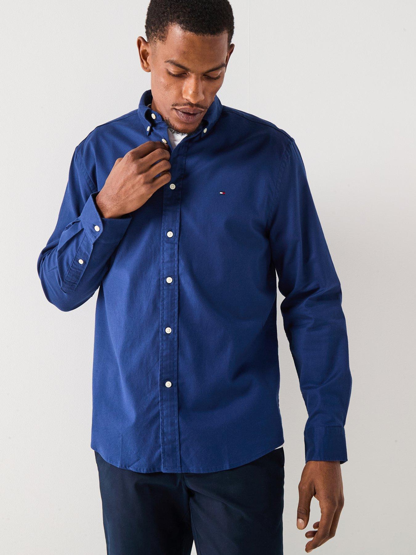 undefined Long Sleeve Regular Fit Shirt - Navy
