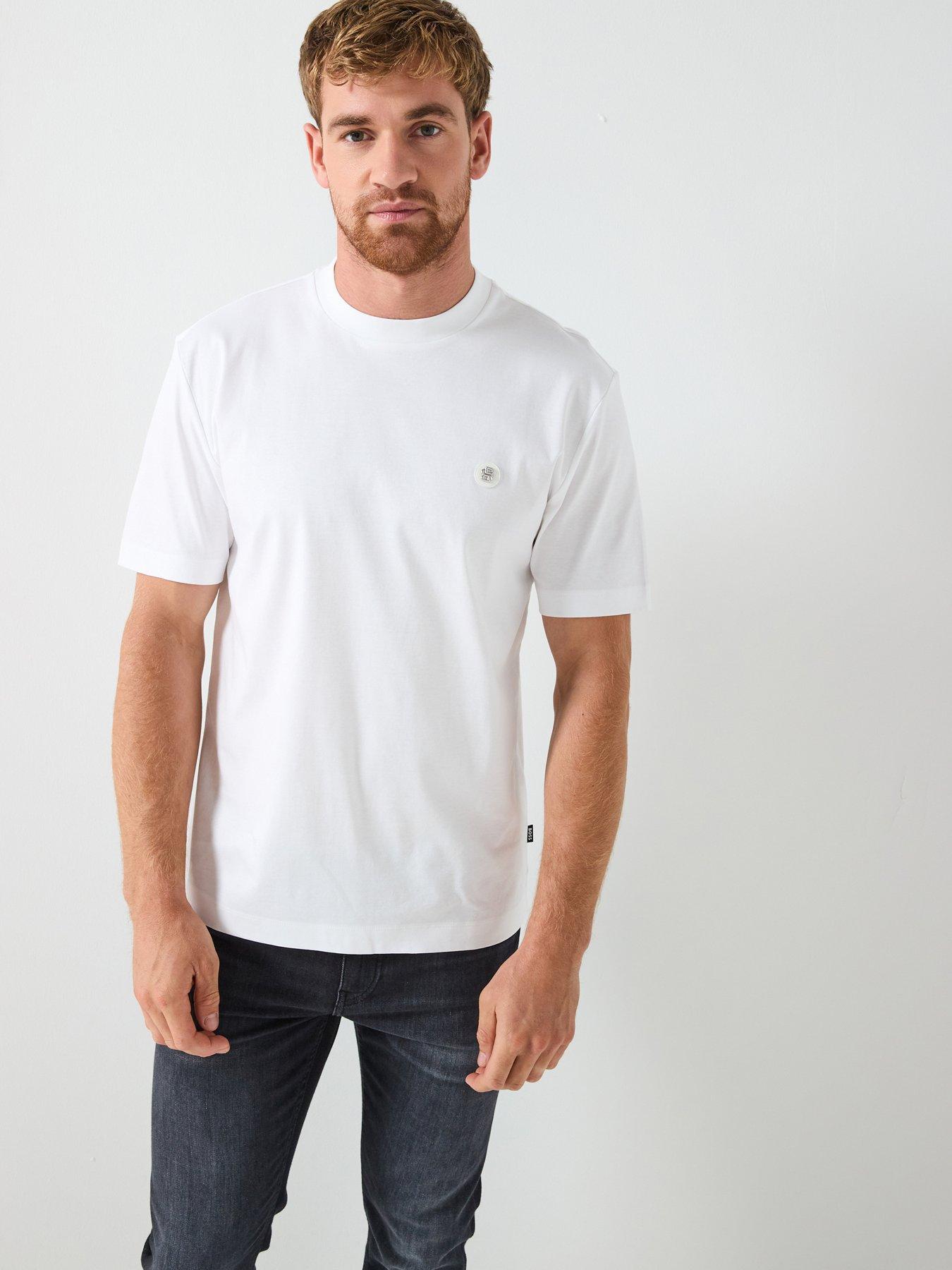undefined Boss C-taut 01 Regular Fit Nikel Logo T-shirt - White