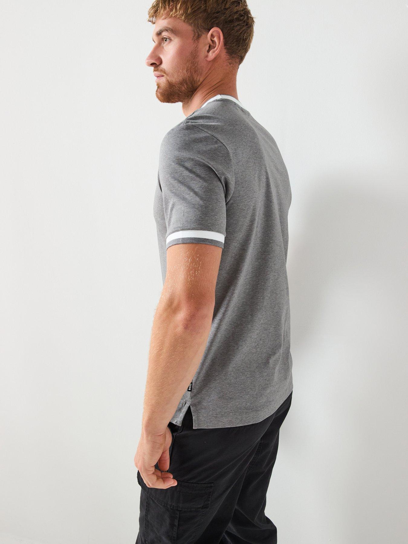 Image 2 of 5 of BOSS Contrast Trim Mercerised T-Shirt - Grey