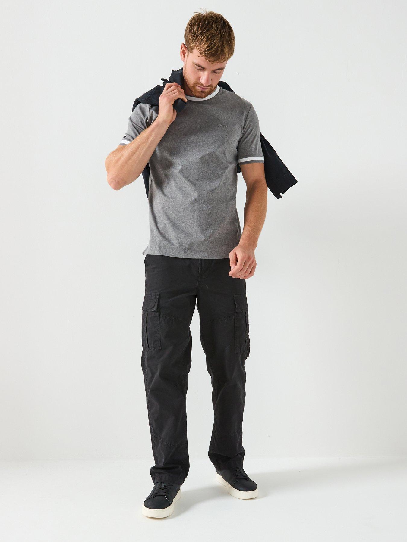 Image 3 of 5 of BOSS Contrast Trim Mercerised T-Shirt - Grey