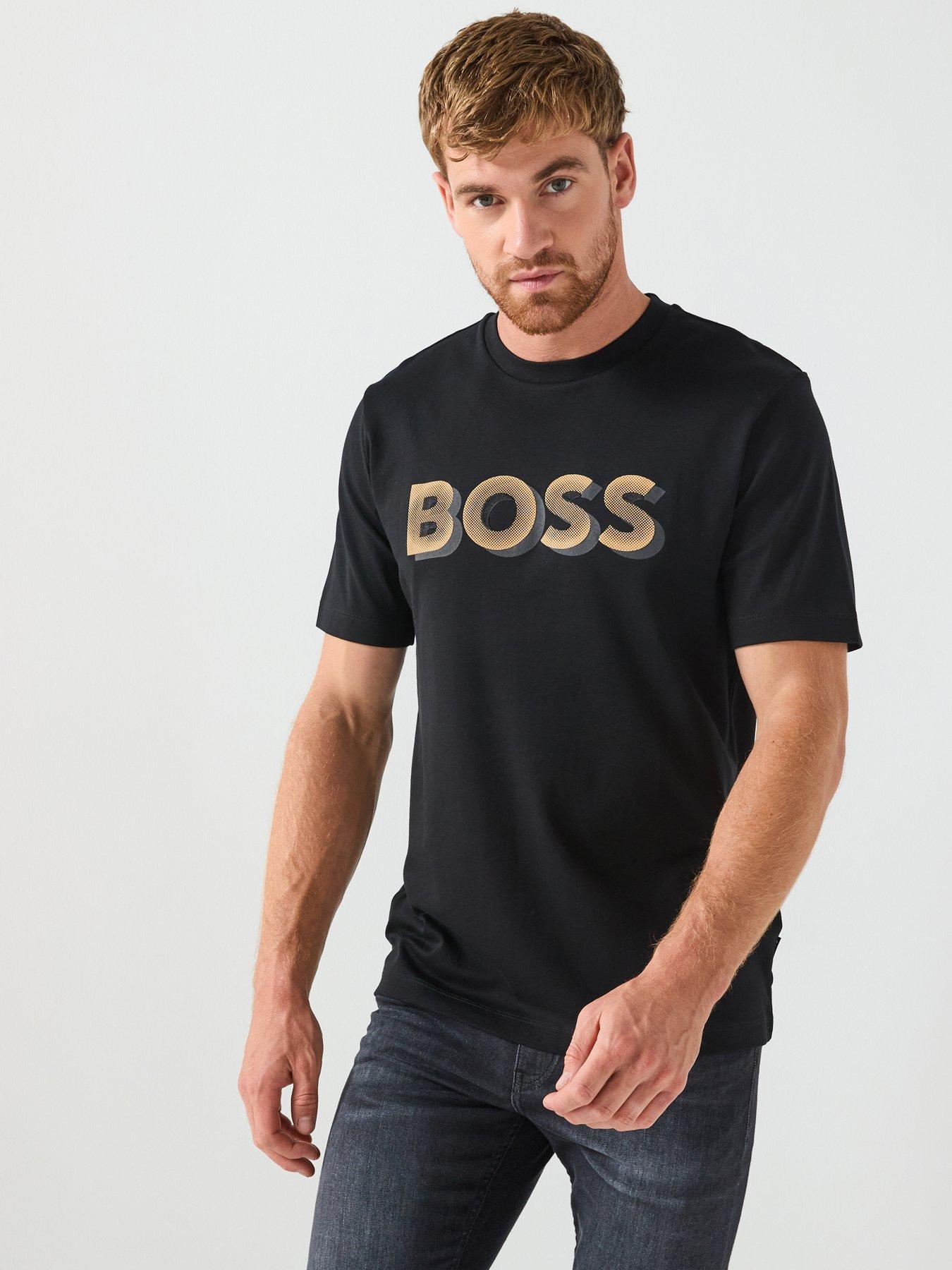 undefined Boss H-thompson 656 Regular Fit Corporate Print T-shirt - Black