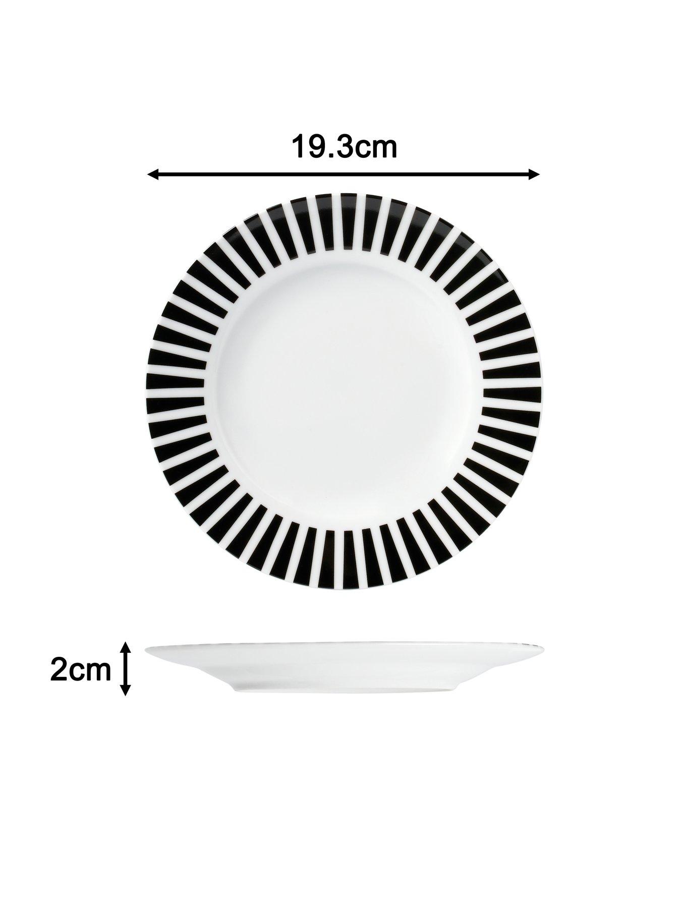 Image 5 of 7 of WATERSIDE 24-Piece Split Stripe Dinner Service Set in Black