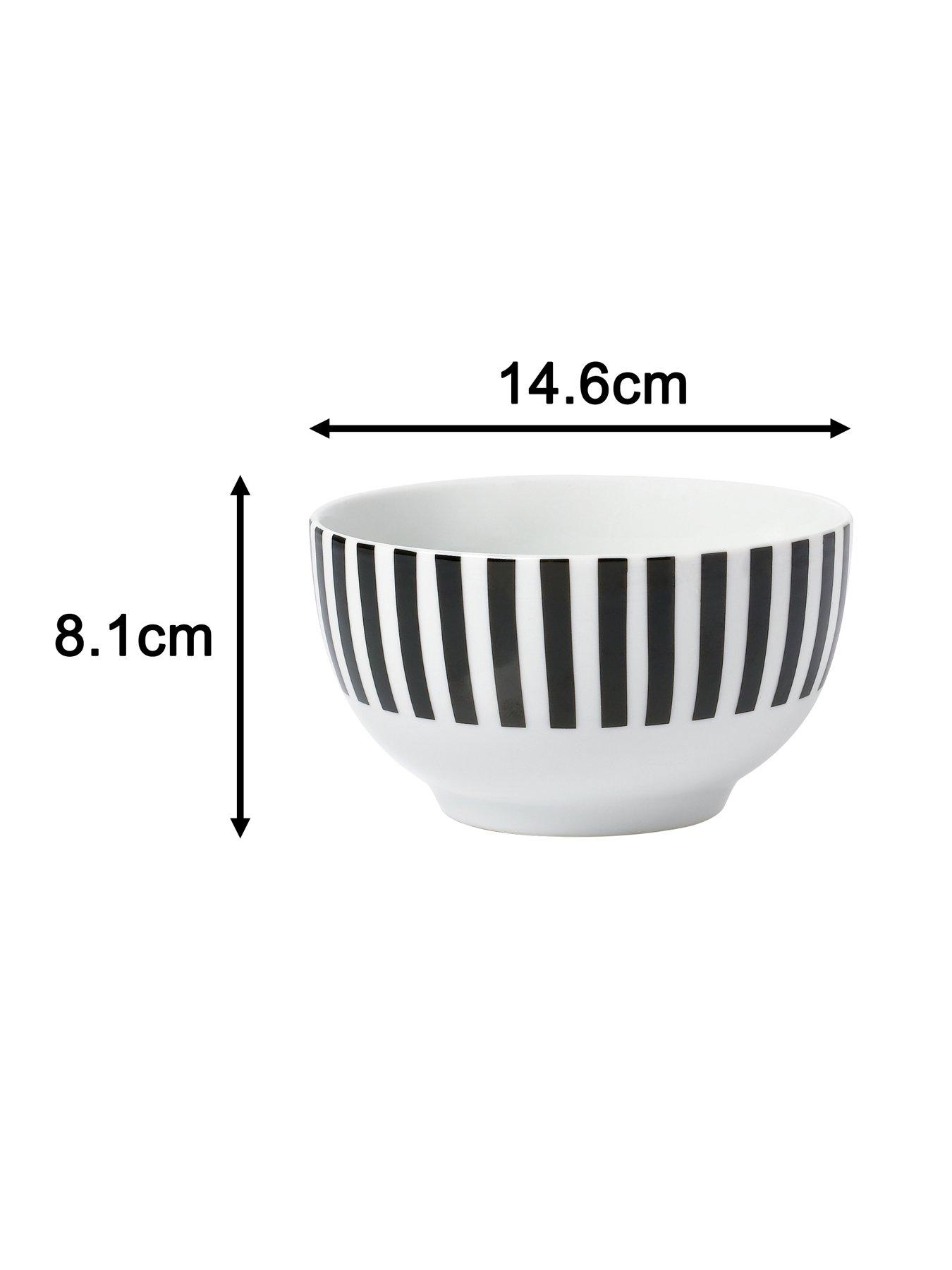 Image 6 of 7 of WATERSIDE 24-Piece Split Stripe Dinner Service Set in Black