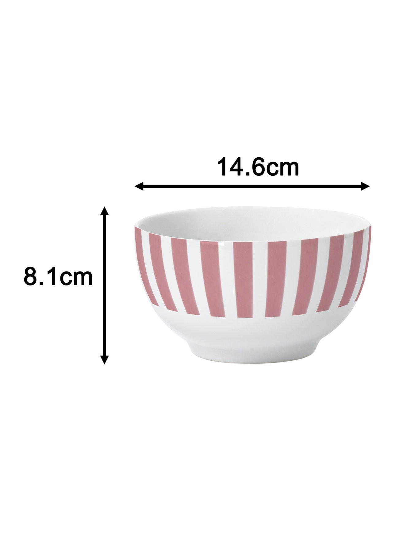 Image 6 of 7 of WATERSIDE 24-Piece Split Stripe Dinner Service Set in Pink