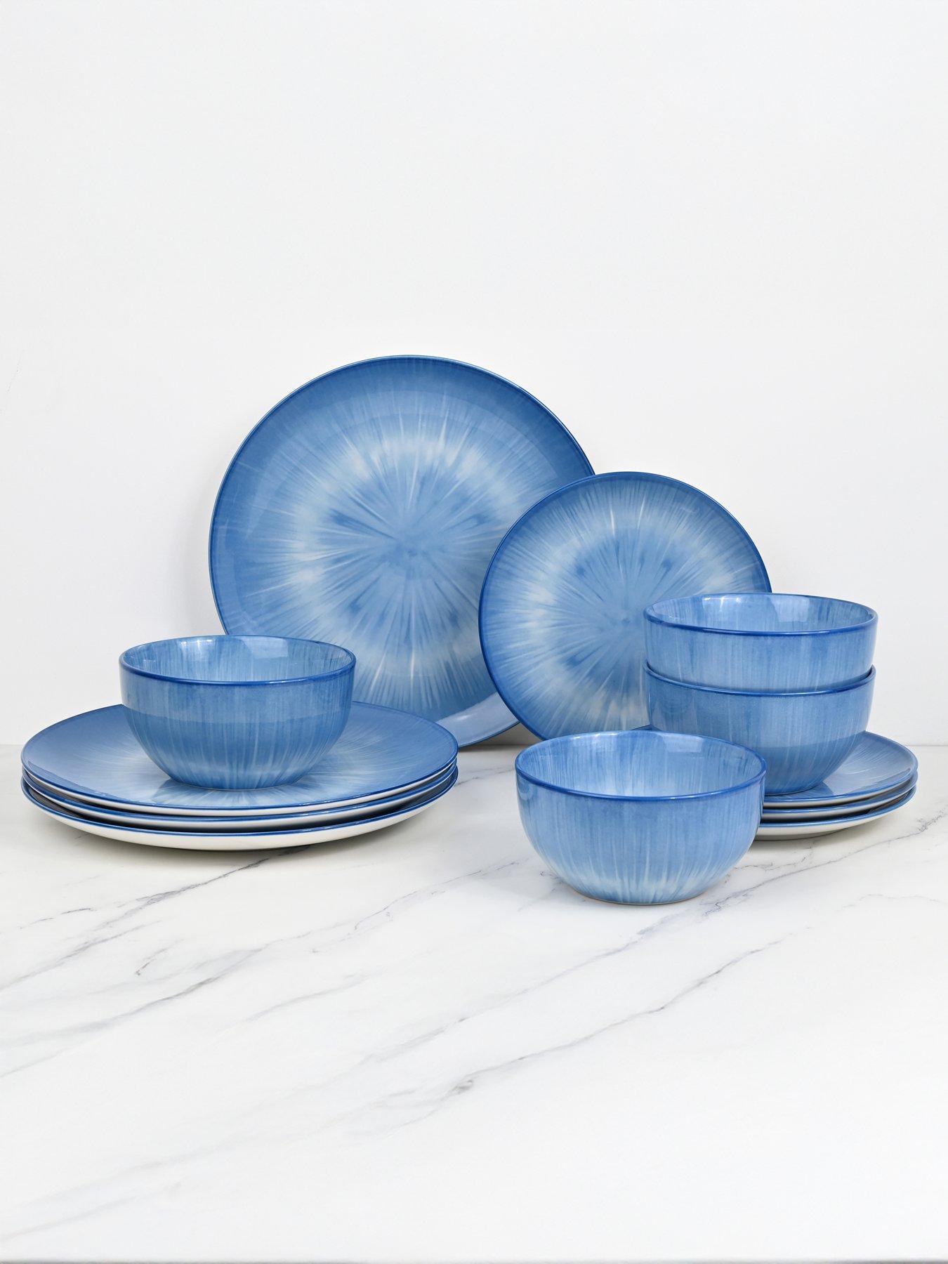 undefined 12PC Blue Star Reactive Glaze