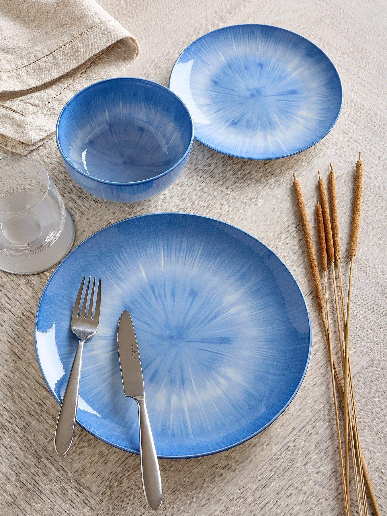 WATERSIDE 12PC Blue Star Reactive Glaze