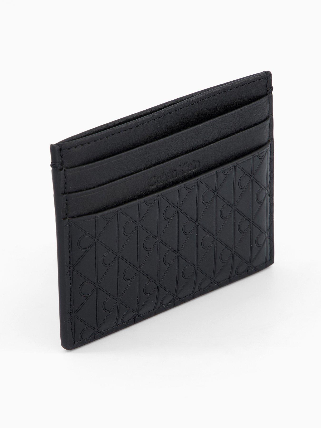  image of calvin-klein-emblem-emboss-card-case-wallets-black