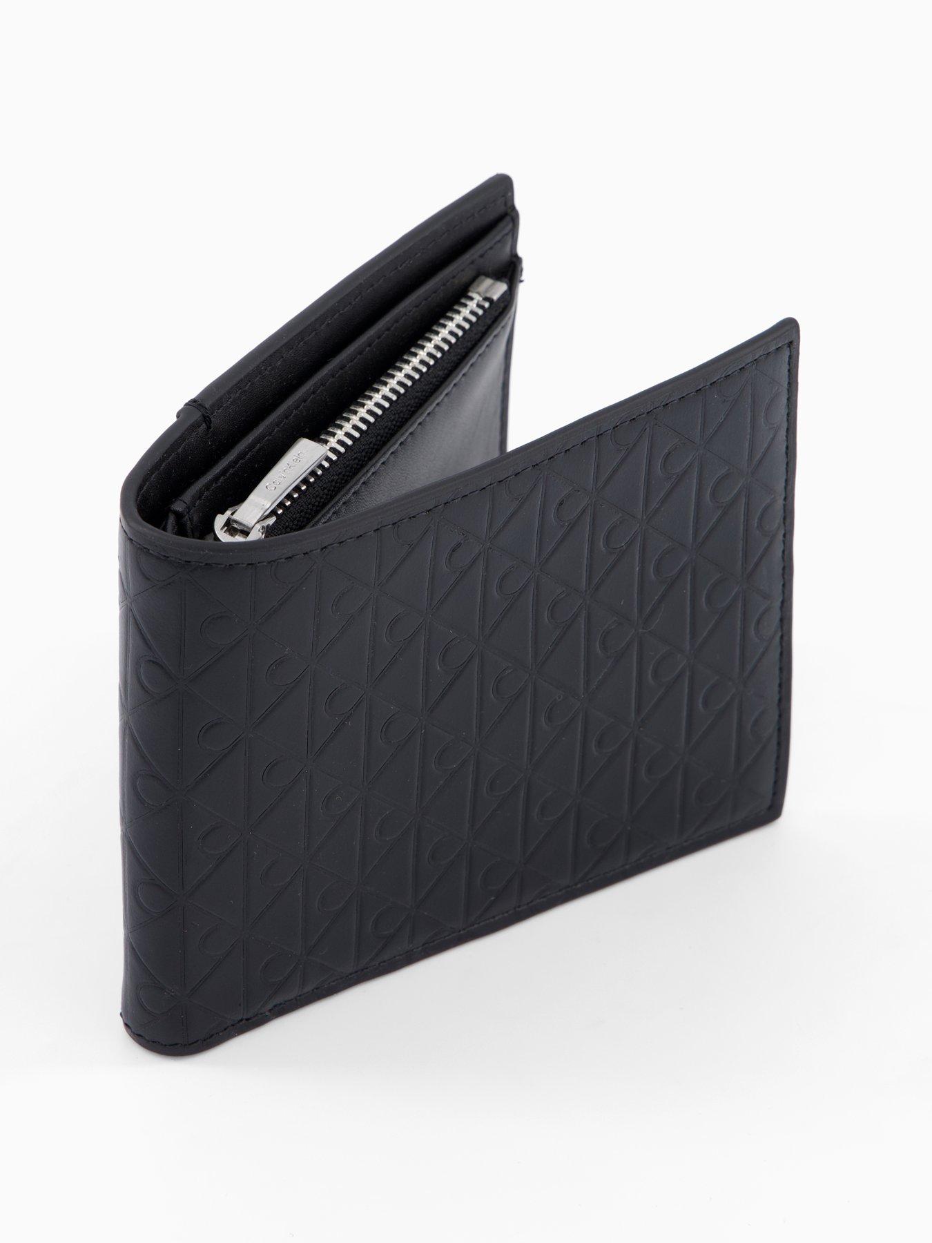 Image 4 of 5 of Calvin Klein All Over Print CK Emblem Billfold Wallet - Black