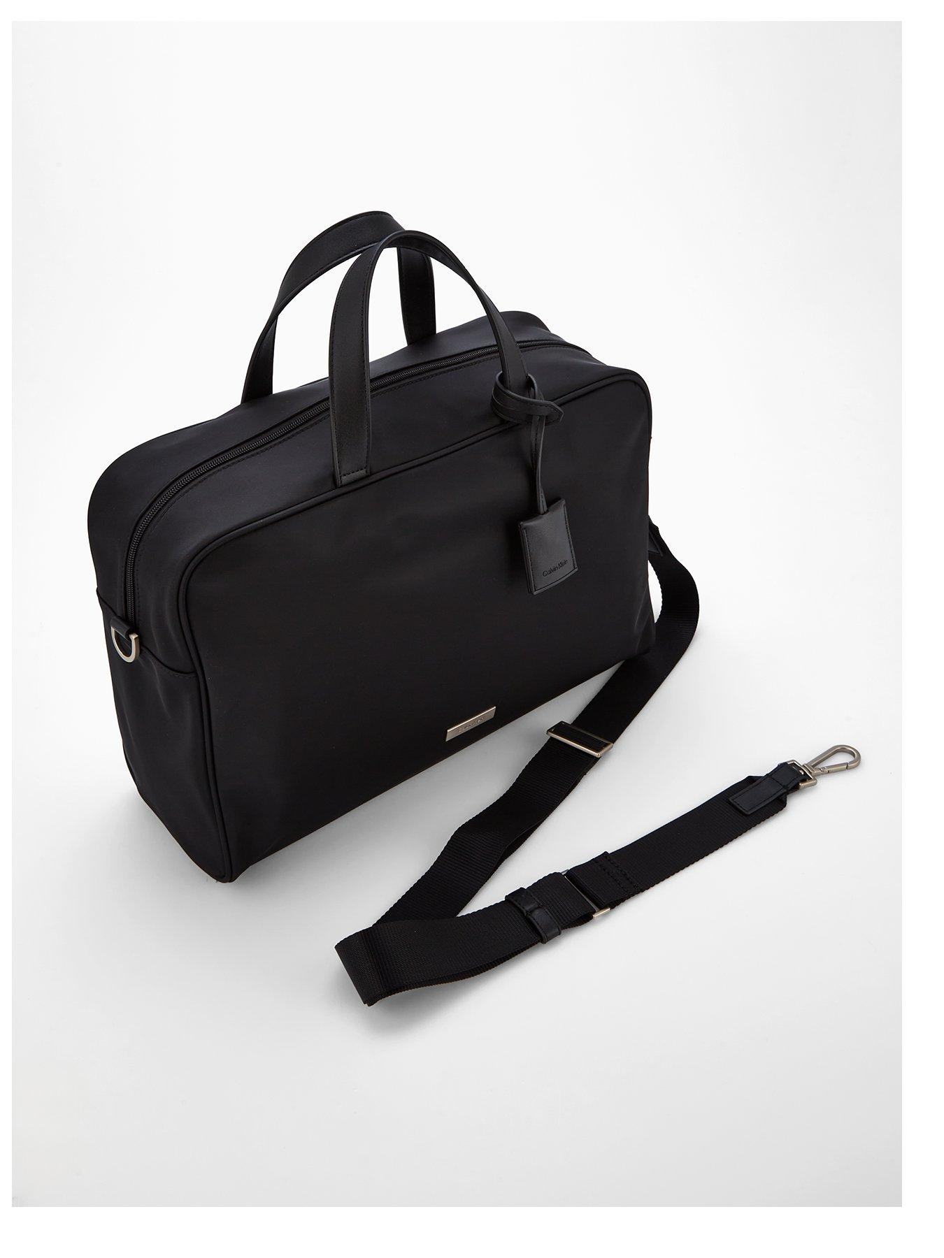 Image 2 of 4 of Calvin Klein Sleek Large Commuter Work Satchel Bag - Black