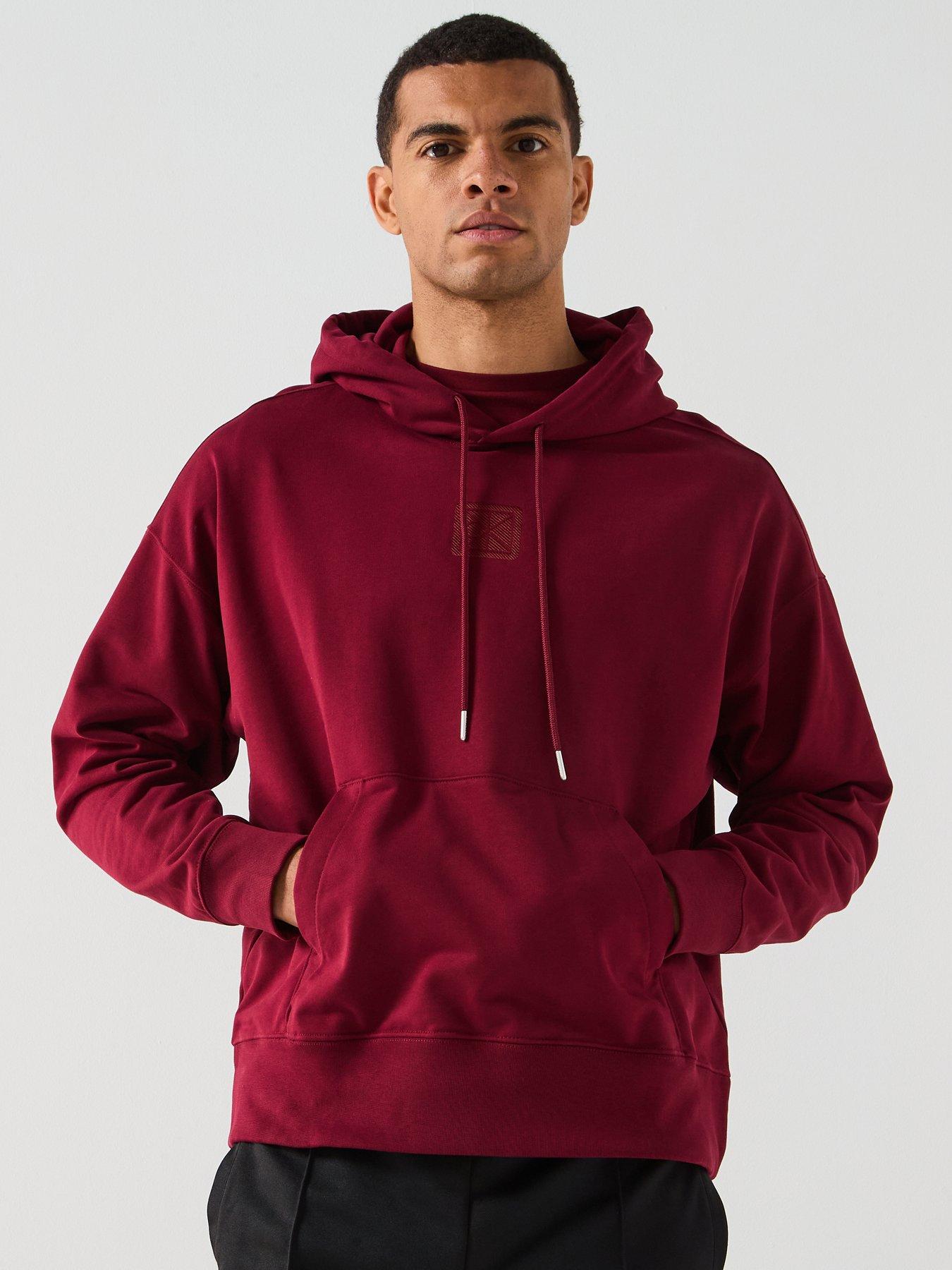 Calvin Klein Ck Emblem Hoodie - Dark Red