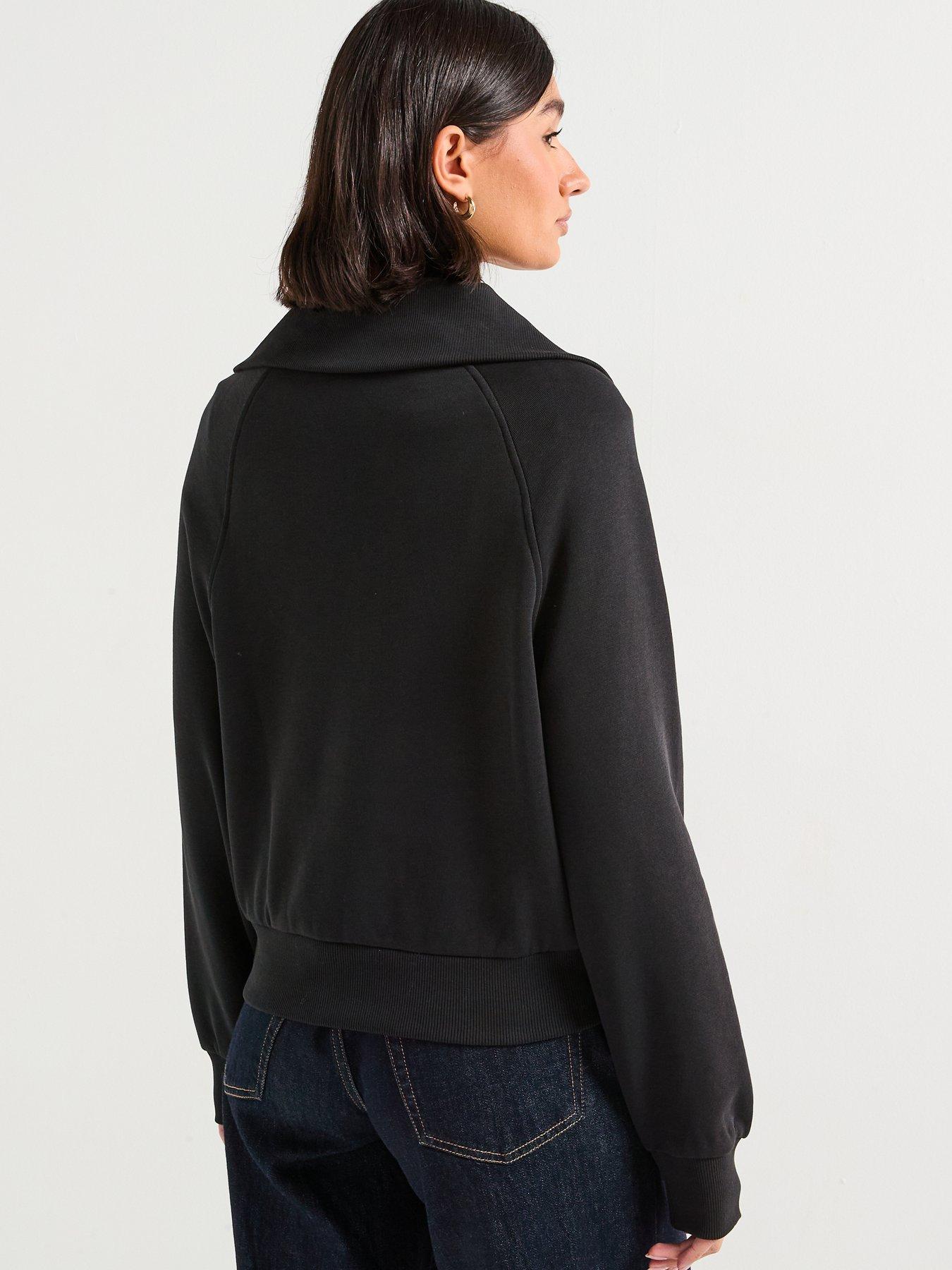 Image 2 of 6 of Tommy Hilfiger Classic Script Fleece Half-Zip Sweater - Black