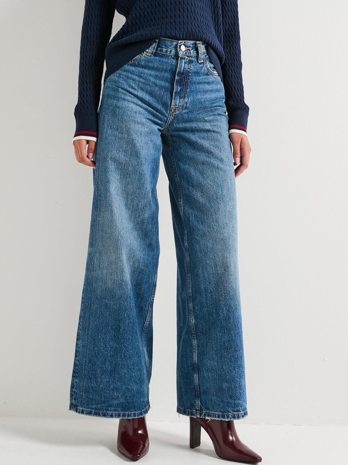 undefined Kris 70's Wide Leg High Waisted Jean - Blue