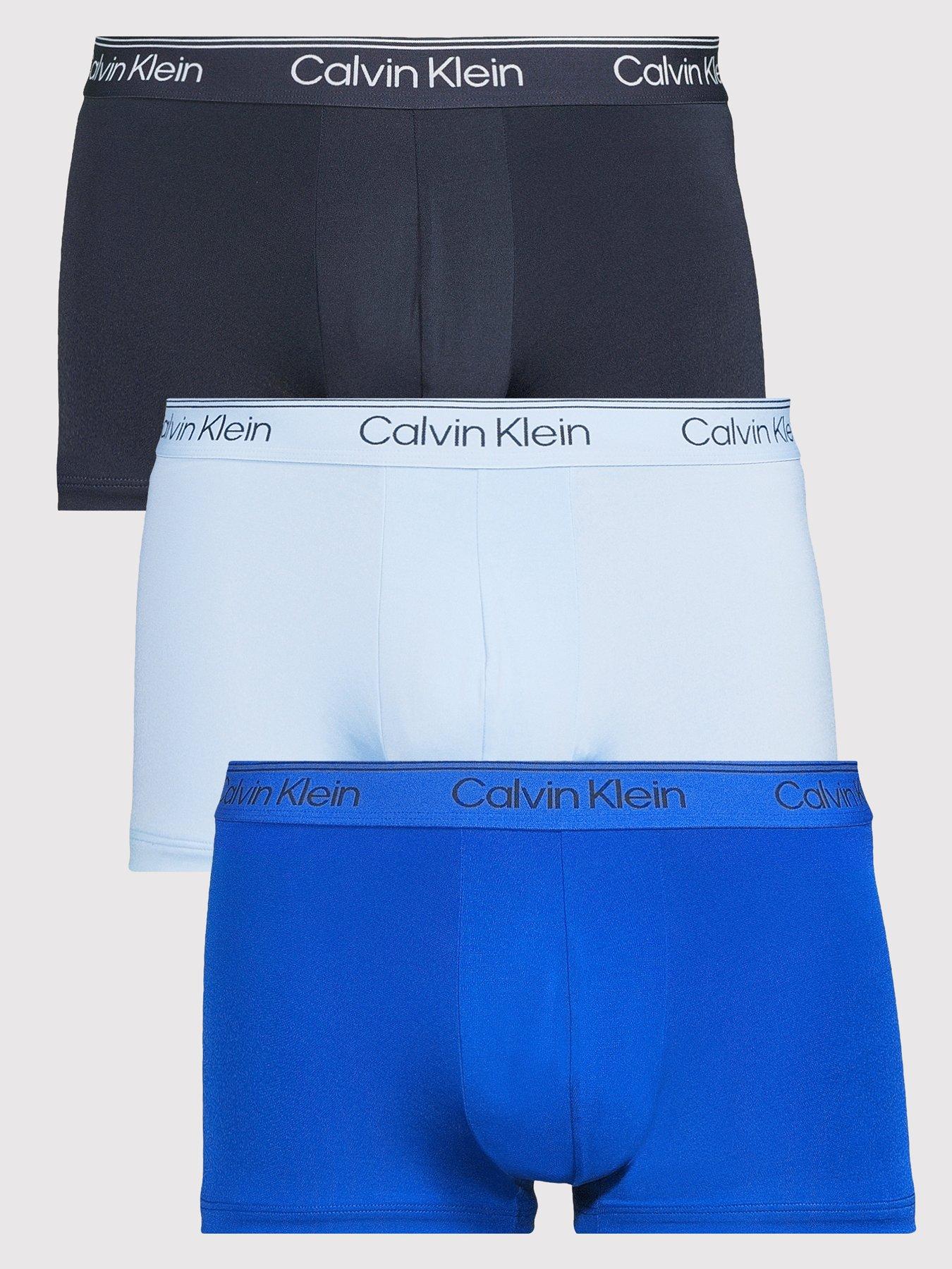 Calvin Klein Underwear 3 Pack Microfibre Low Rise Trunks - Blue