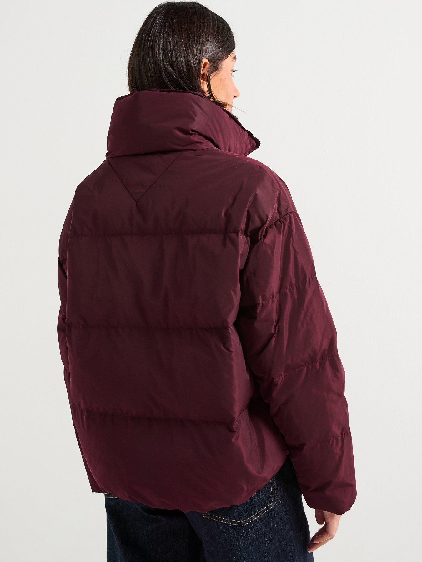 Image 2 of 6 of Tommy Hilfiger Padded High Neck Coat - Red