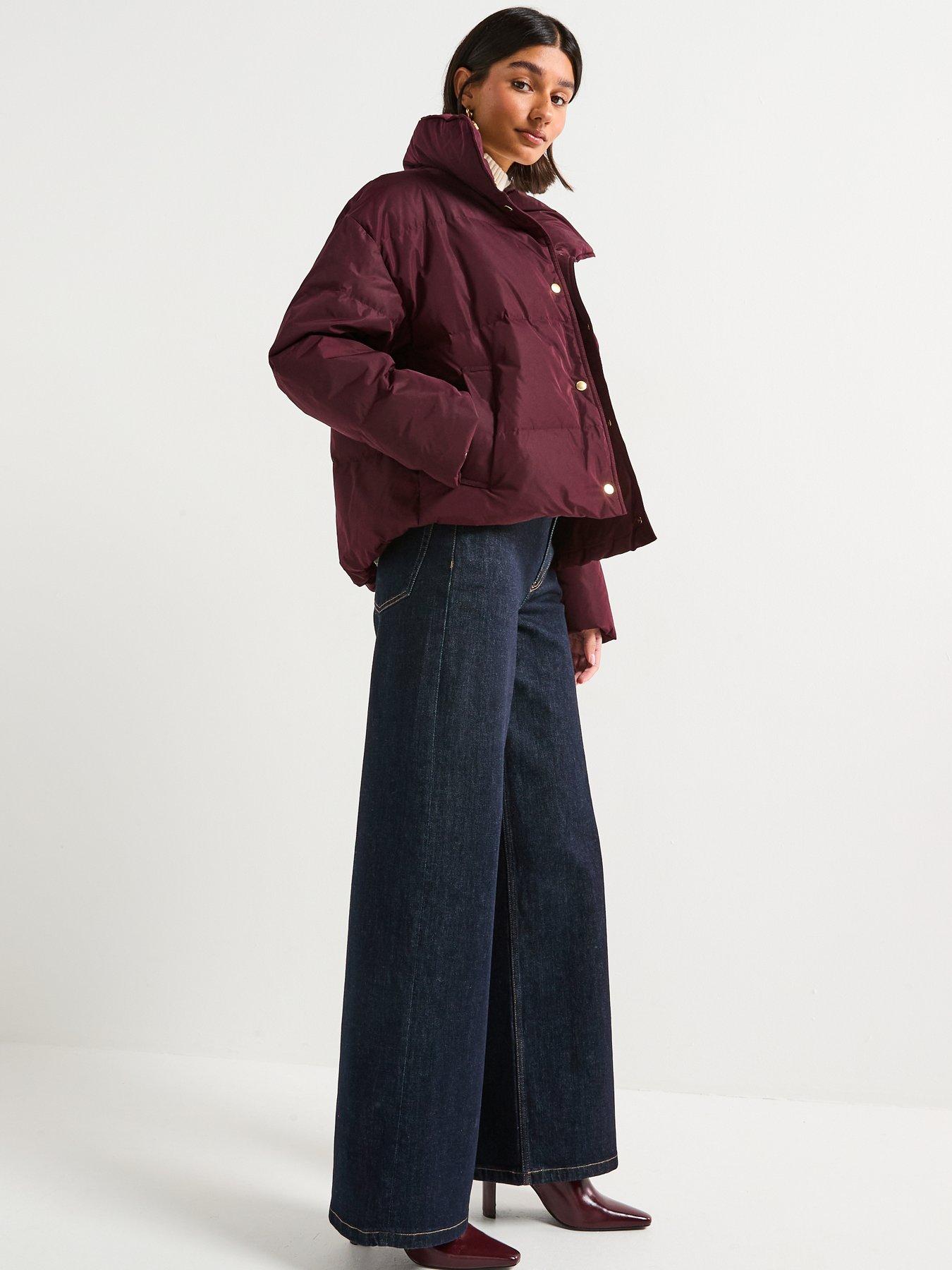 Image 3 of 6 of Tommy Hilfiger Padded High Neck Coat - Red